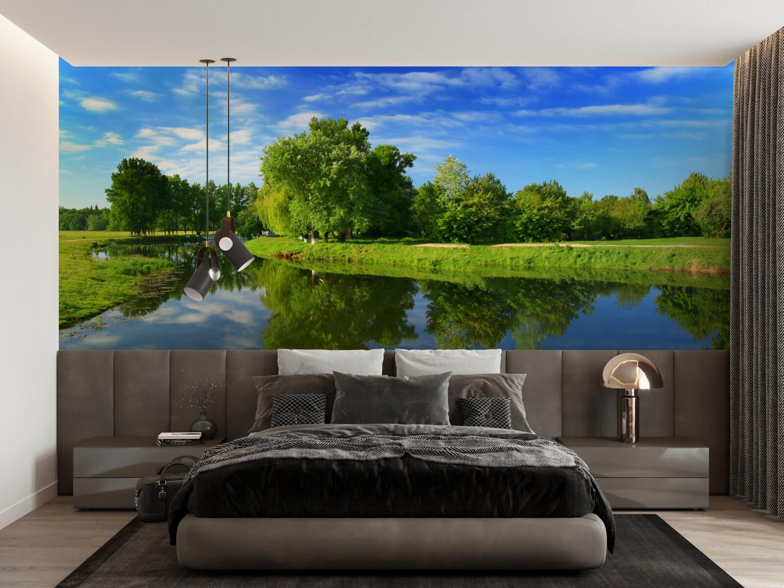 Fototapeta rieka je obklopená stromami