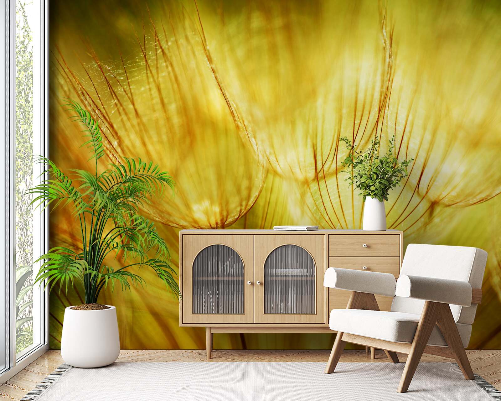 Fototapeta púpavové srdce, pozlátené