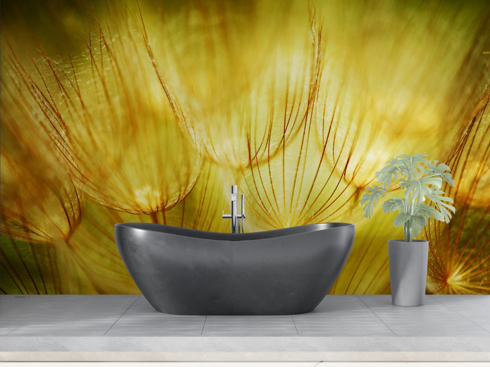 Fototapeta púpavové srdce, pozlátené