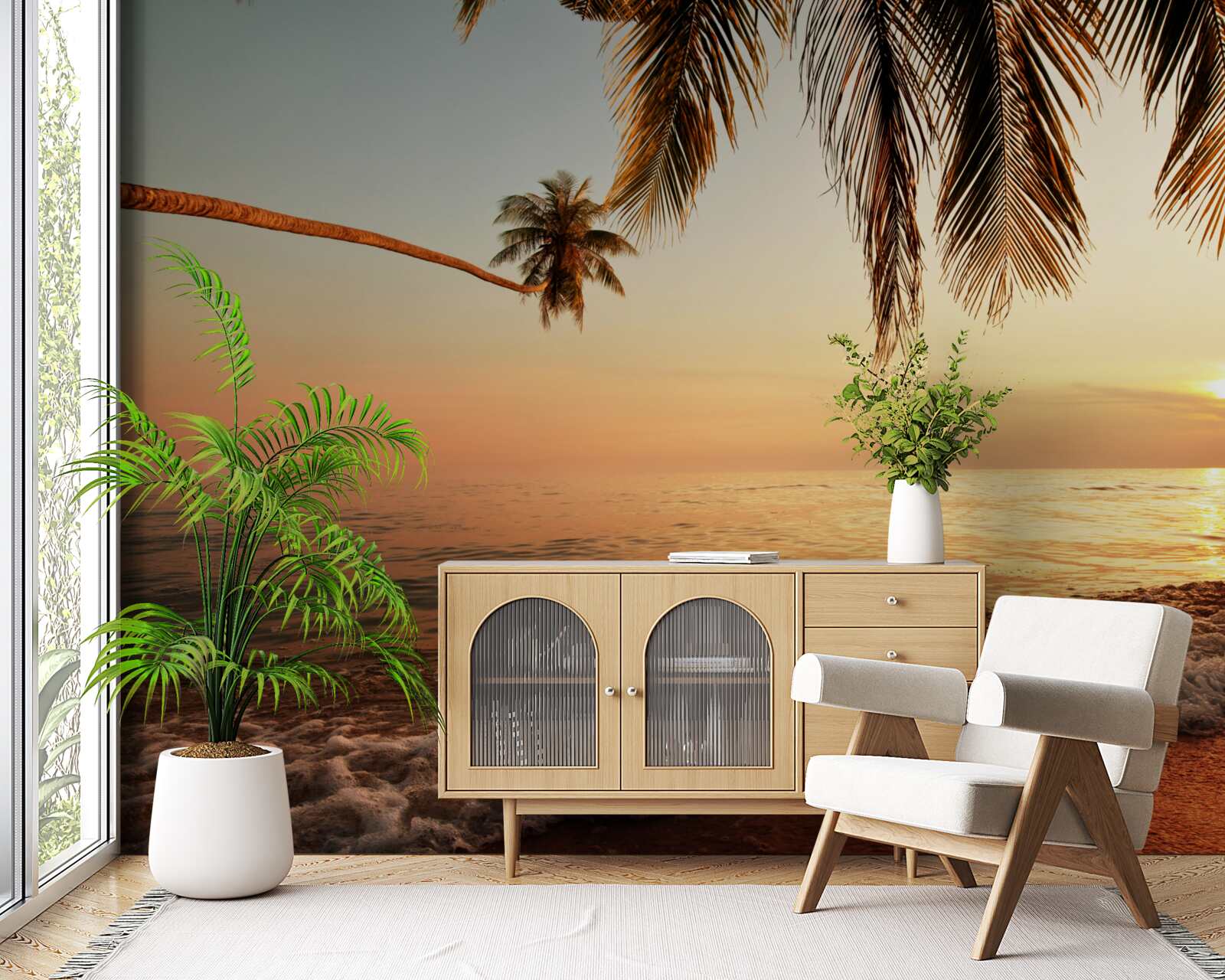 Fototapeta tropický ostrov pri západe slnka