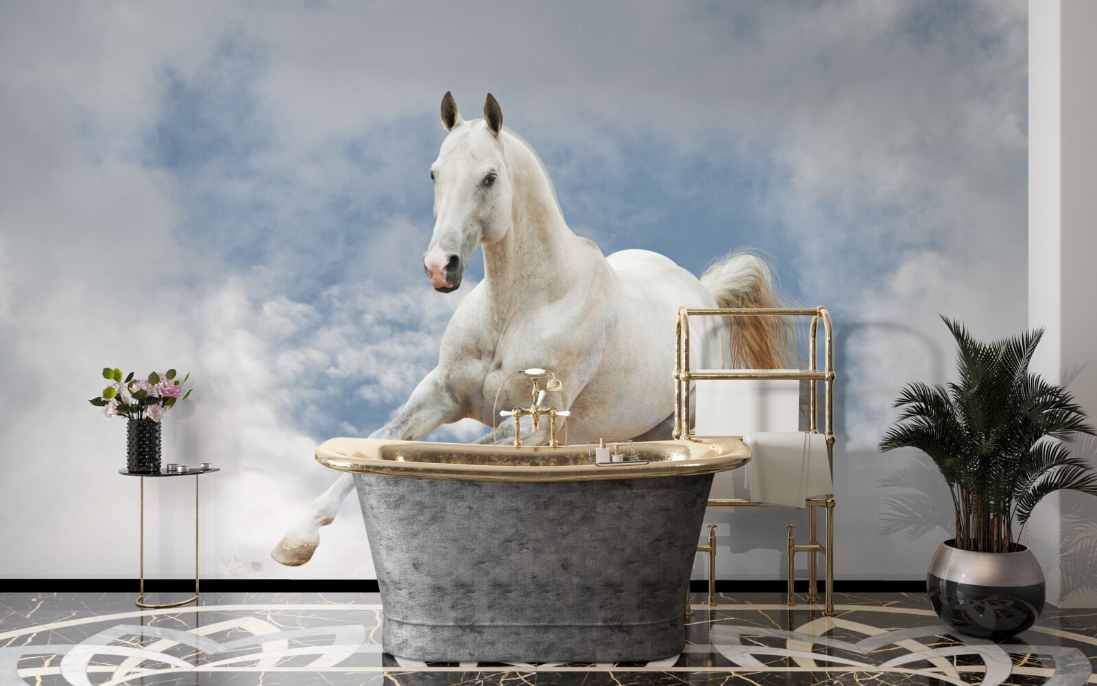 Fototapeta cvála biely kôň