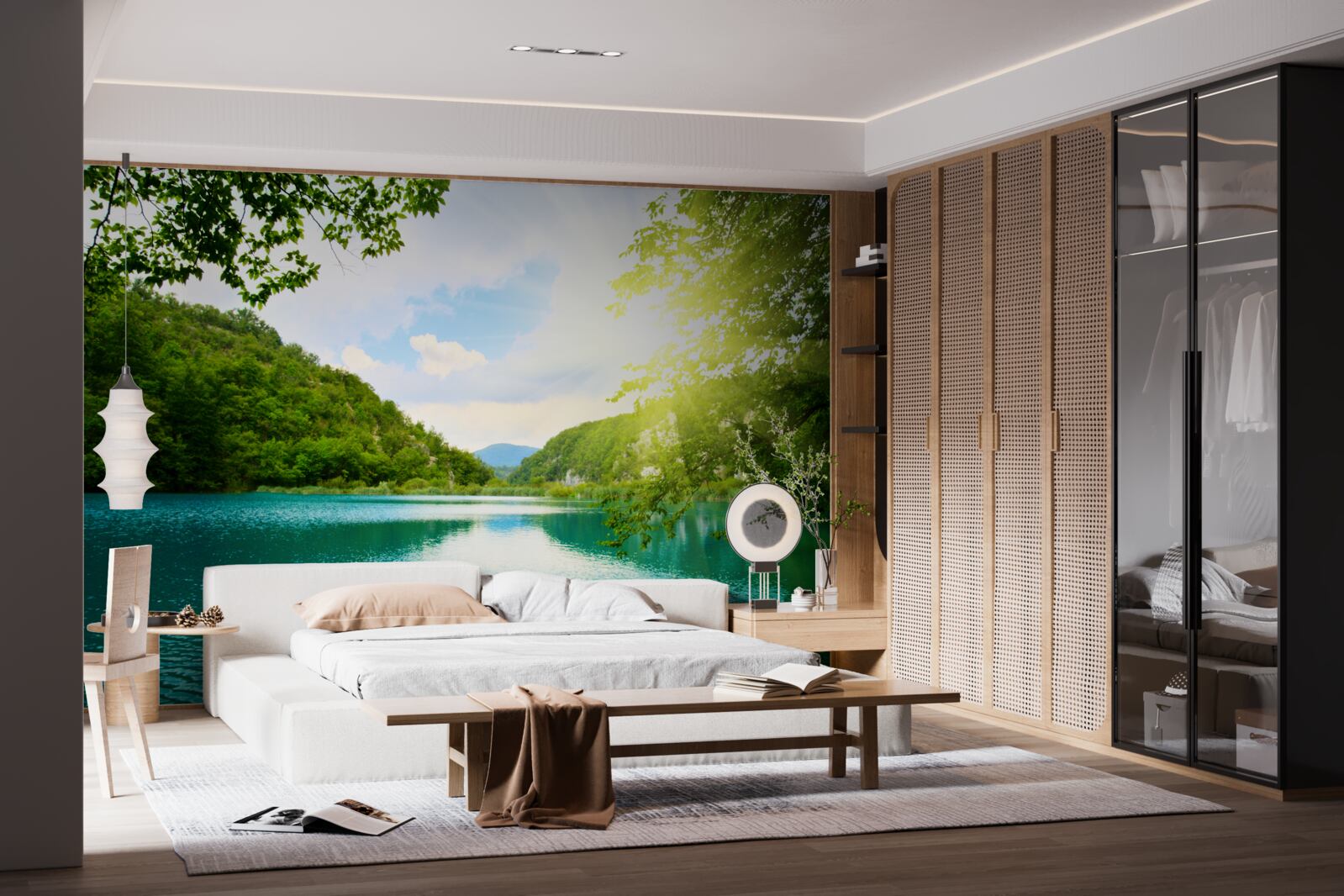 Fototapeta východ slnka nad vodnou hladinou