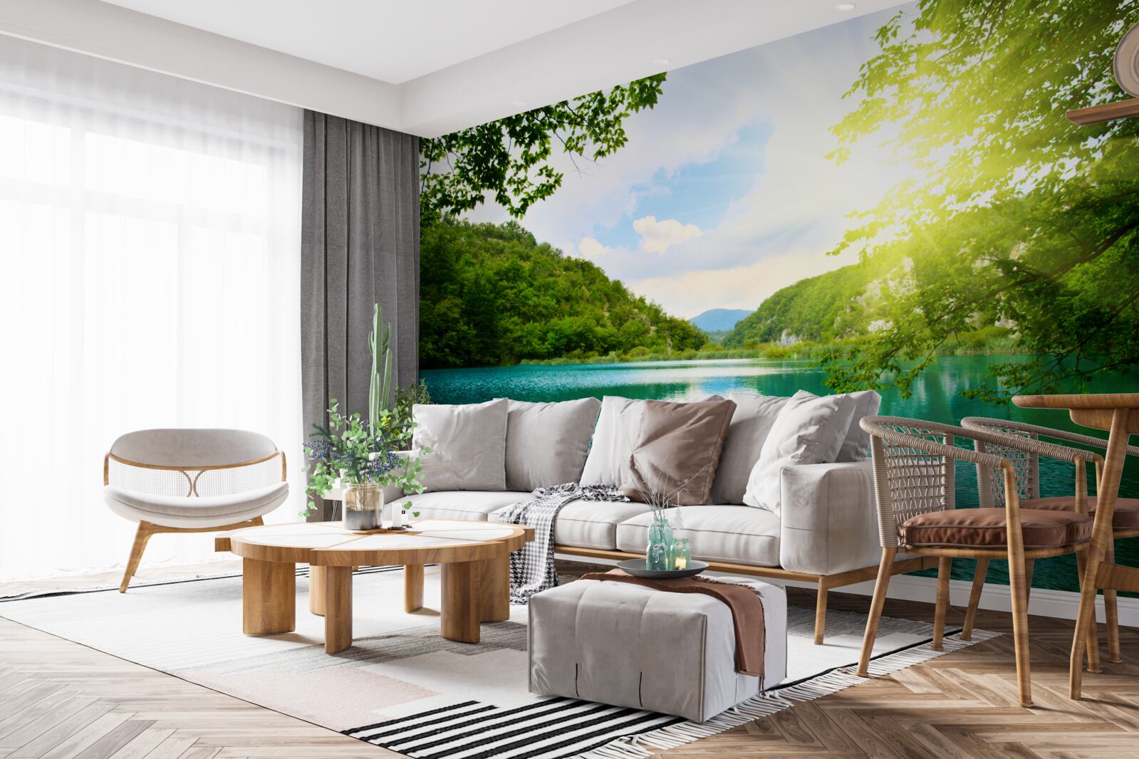 Fototapeta východ slnka nad vodnou hladinou