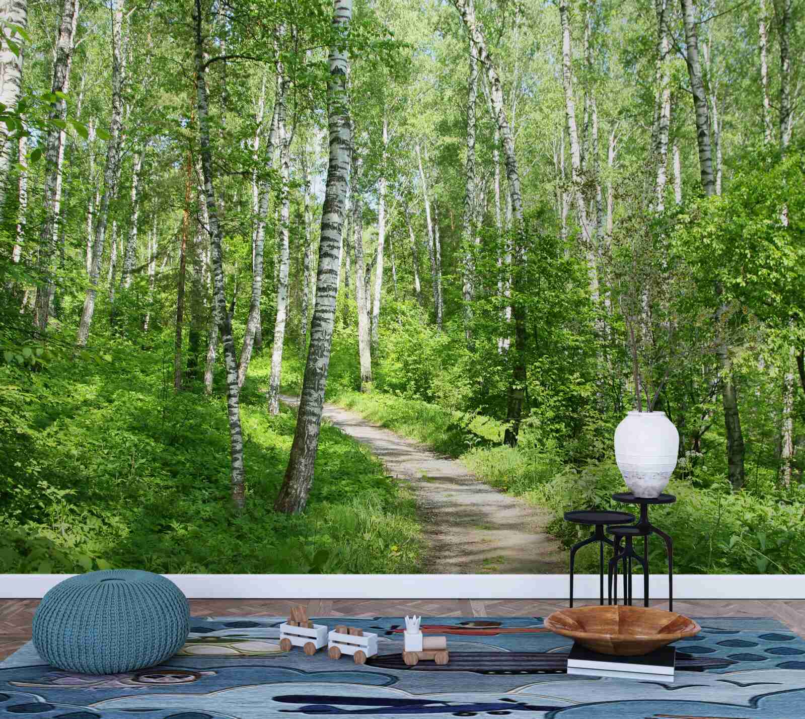 Fototapeta Cesta cez brezový les v letnej sezóne