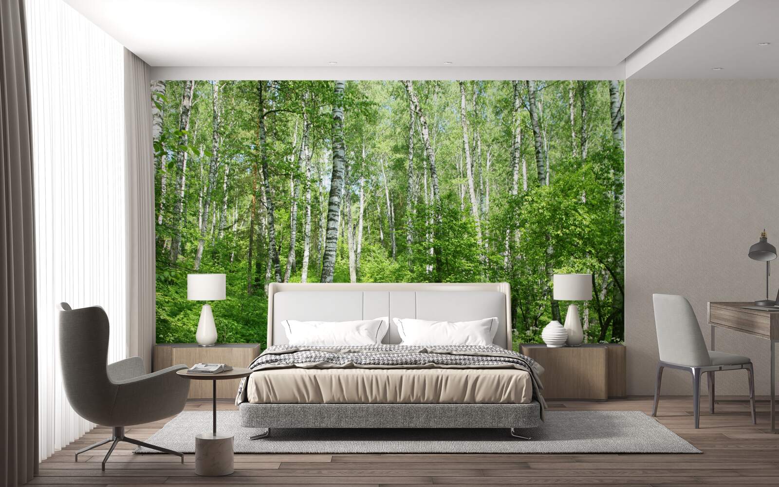 Fototapeta Cesta cez brezový les v letnej sezóne