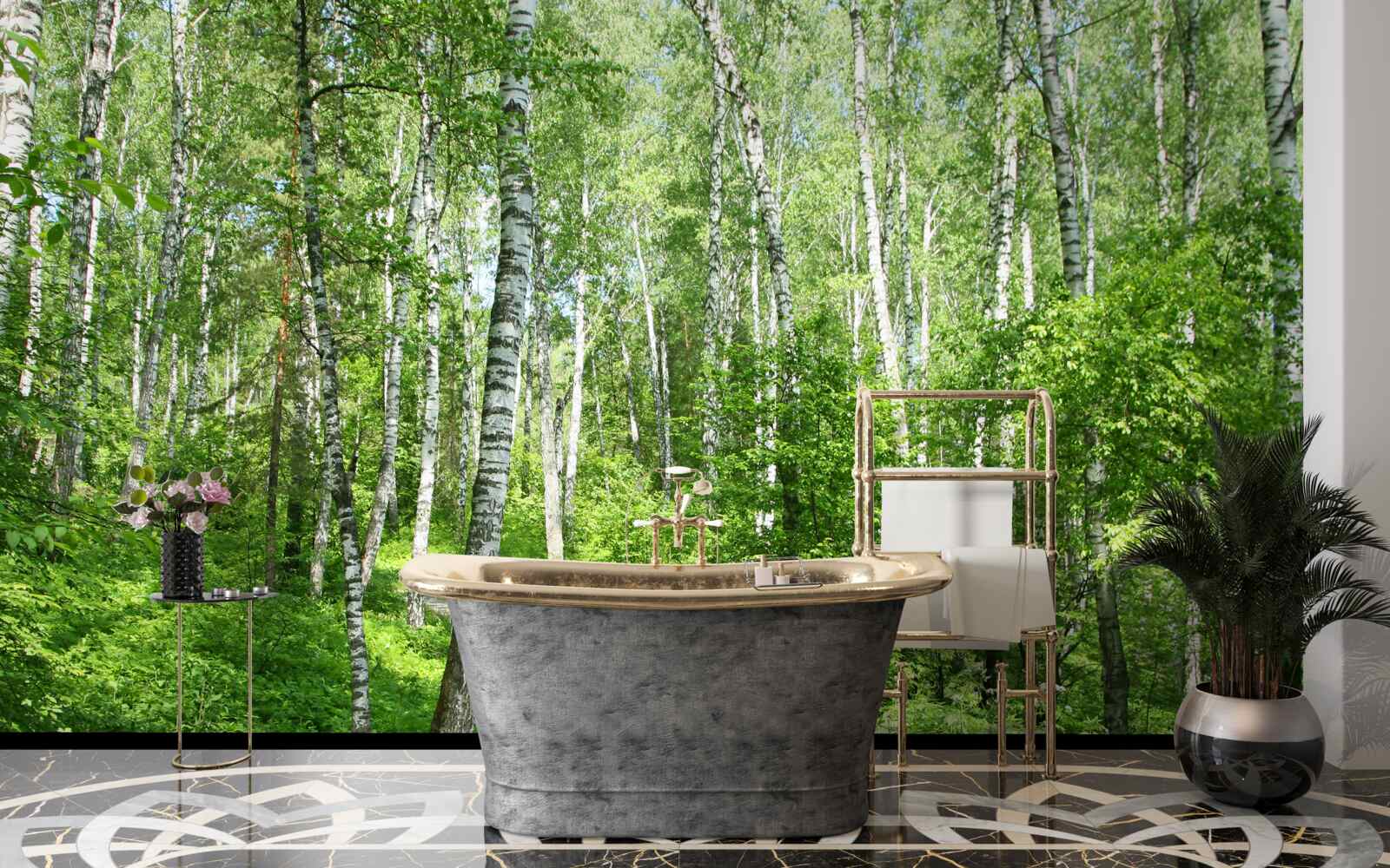 Fototapeta Cesta cez brezový les v letnej sezóne