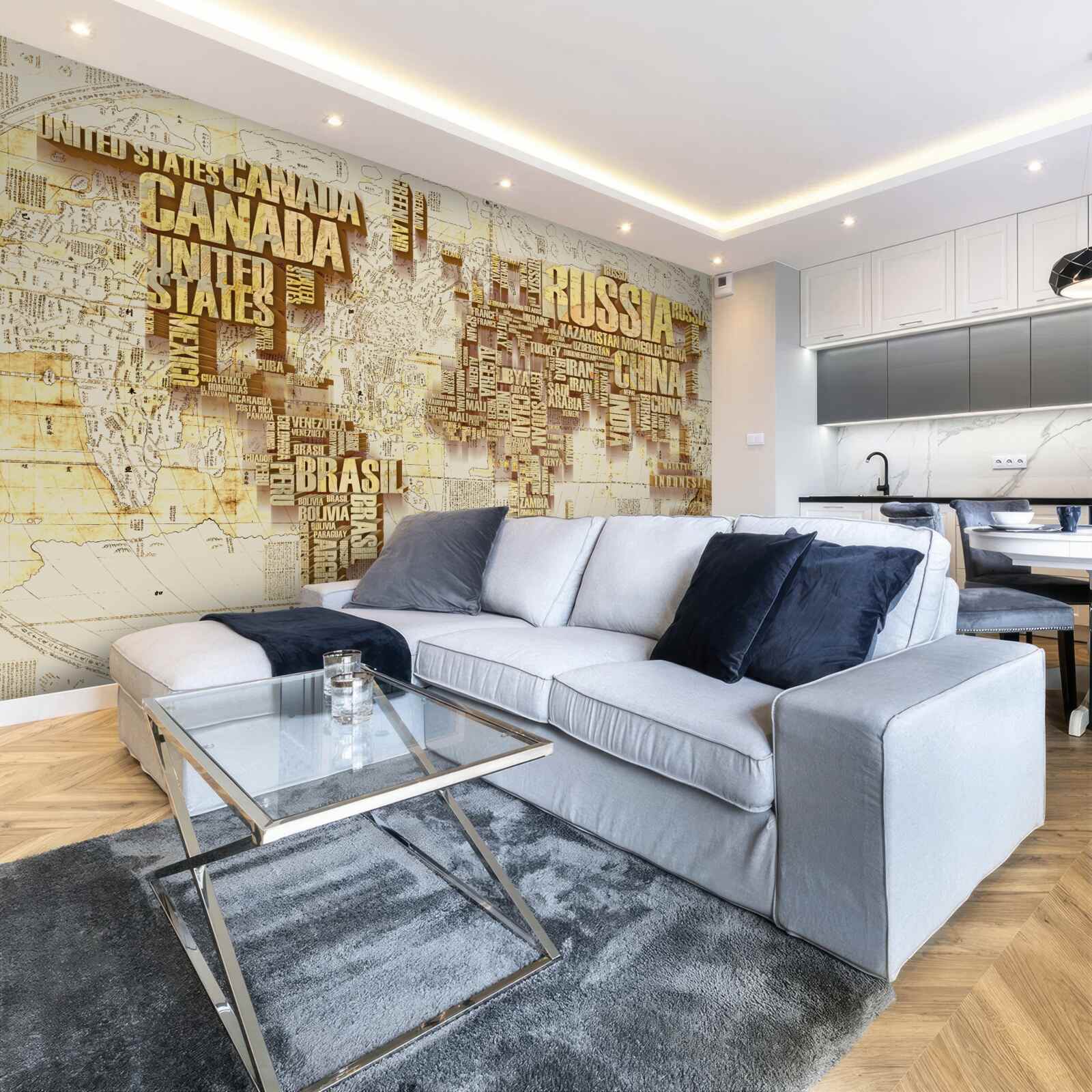 Fototapeta zemeguľa pozostáva z názvov krajín