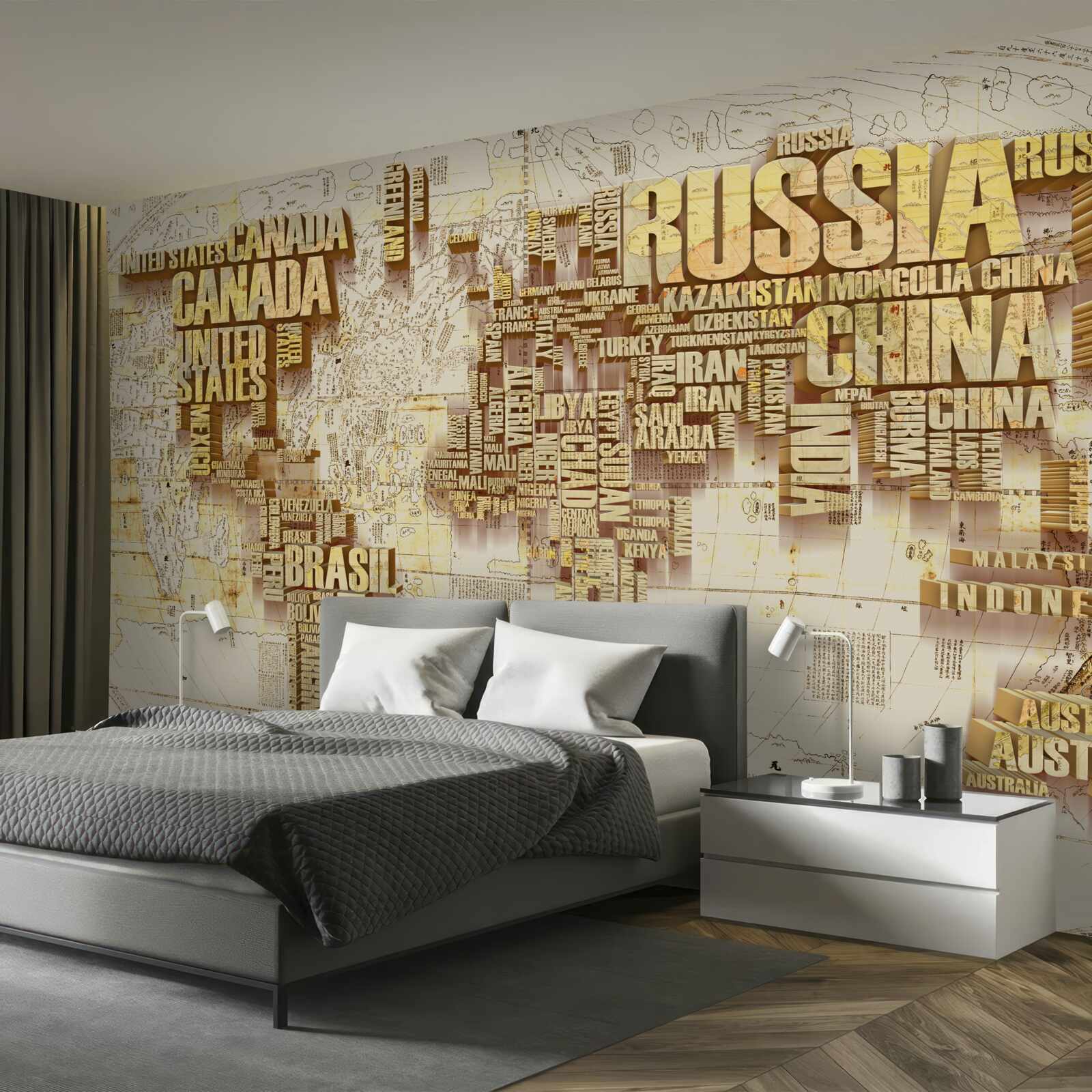 Fototapeta zemeguľa pozostáva z názvov krajín