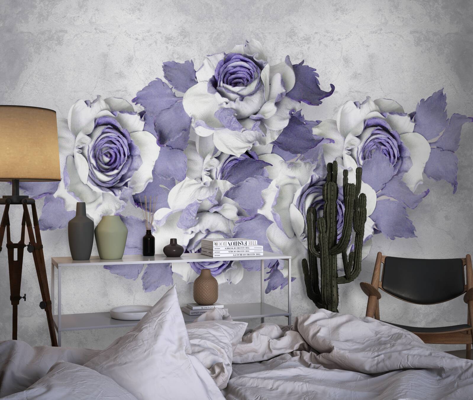 Fototapeta lila kvetinový dekor