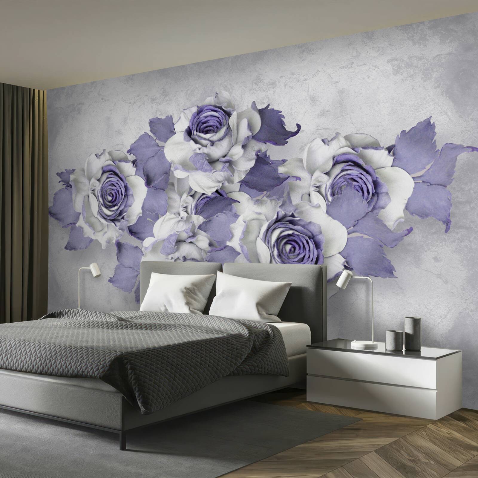 Fototapeta lila kvetinový dekor