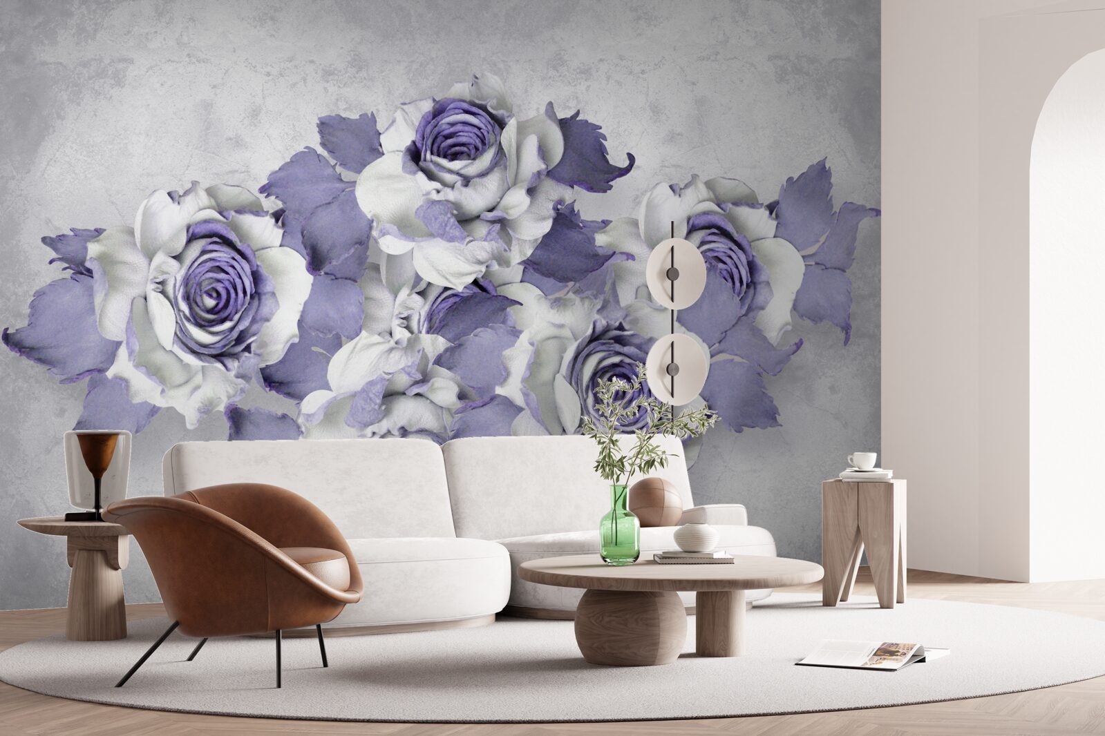 Fototapeta lila kvetinový dekor
