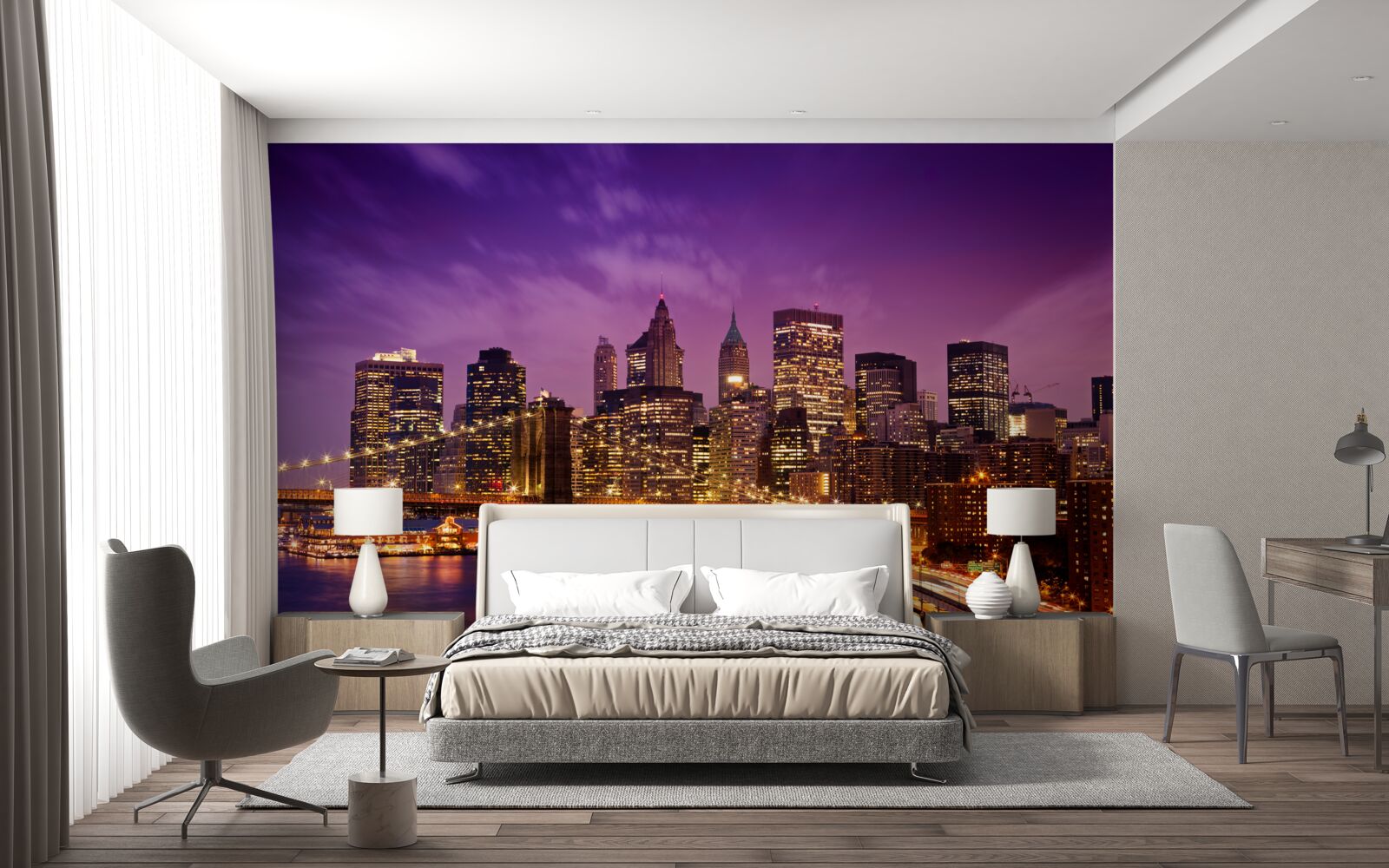 Fototapeta Brooklynský most v noci