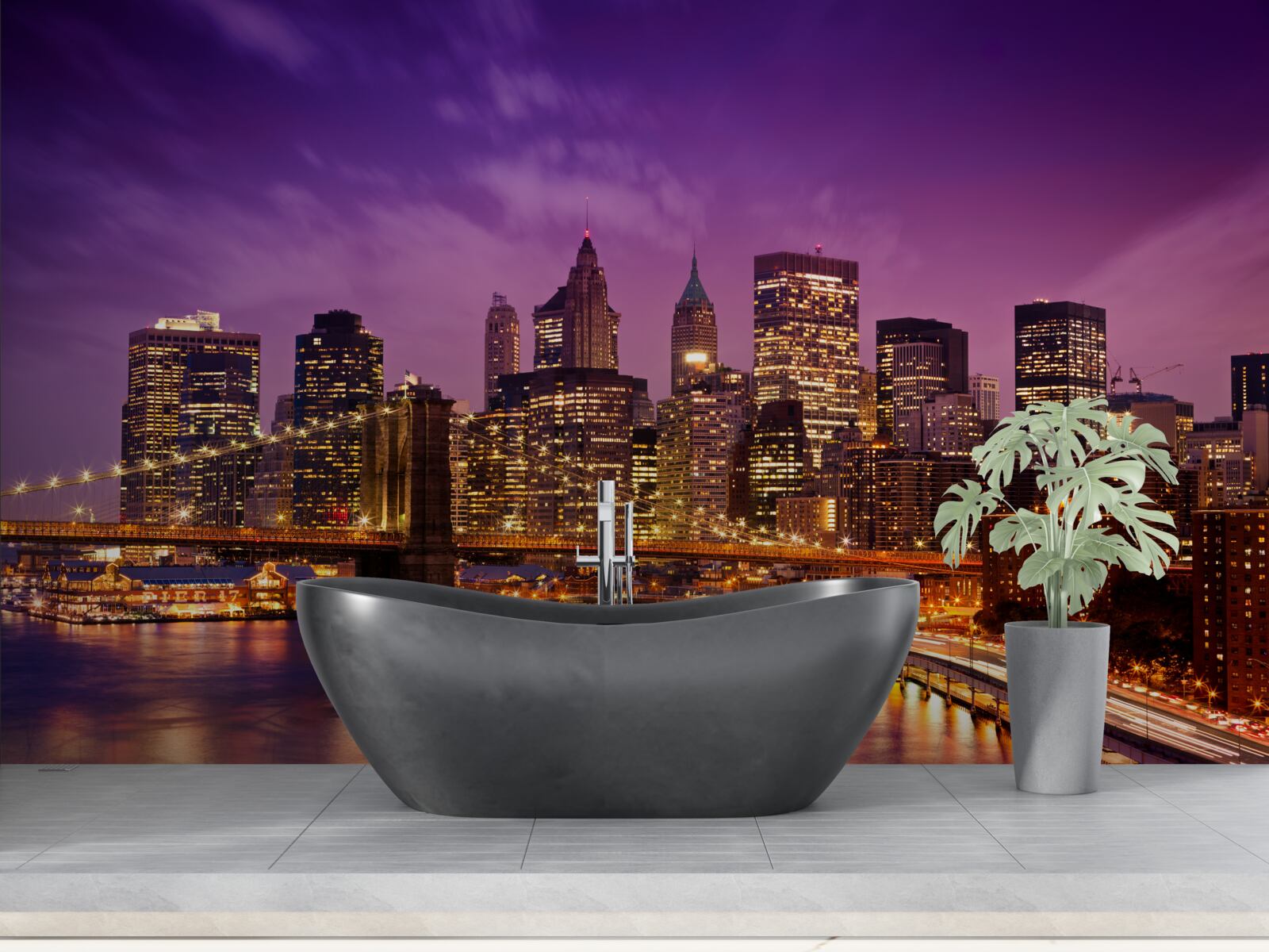 Fototapeta Brooklynský most v noci