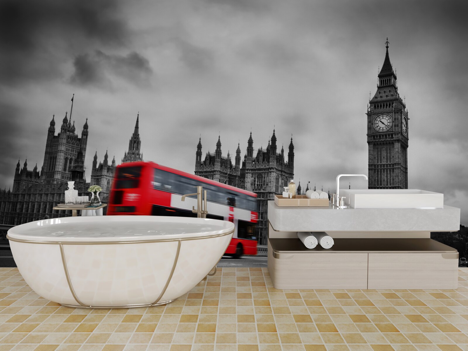 Fototapeta Londýnsky autobus na ceste