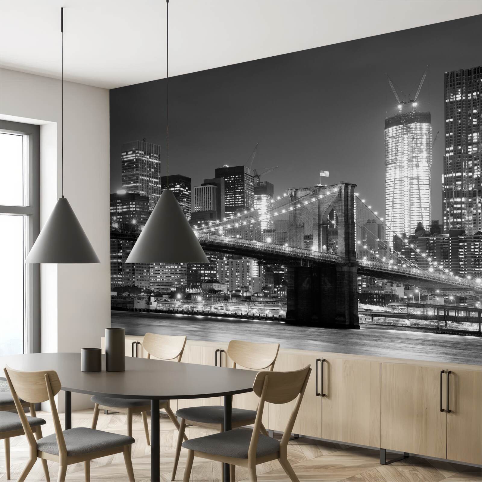 Fototapeta Brooklynský most v čiernej a bielej farbe