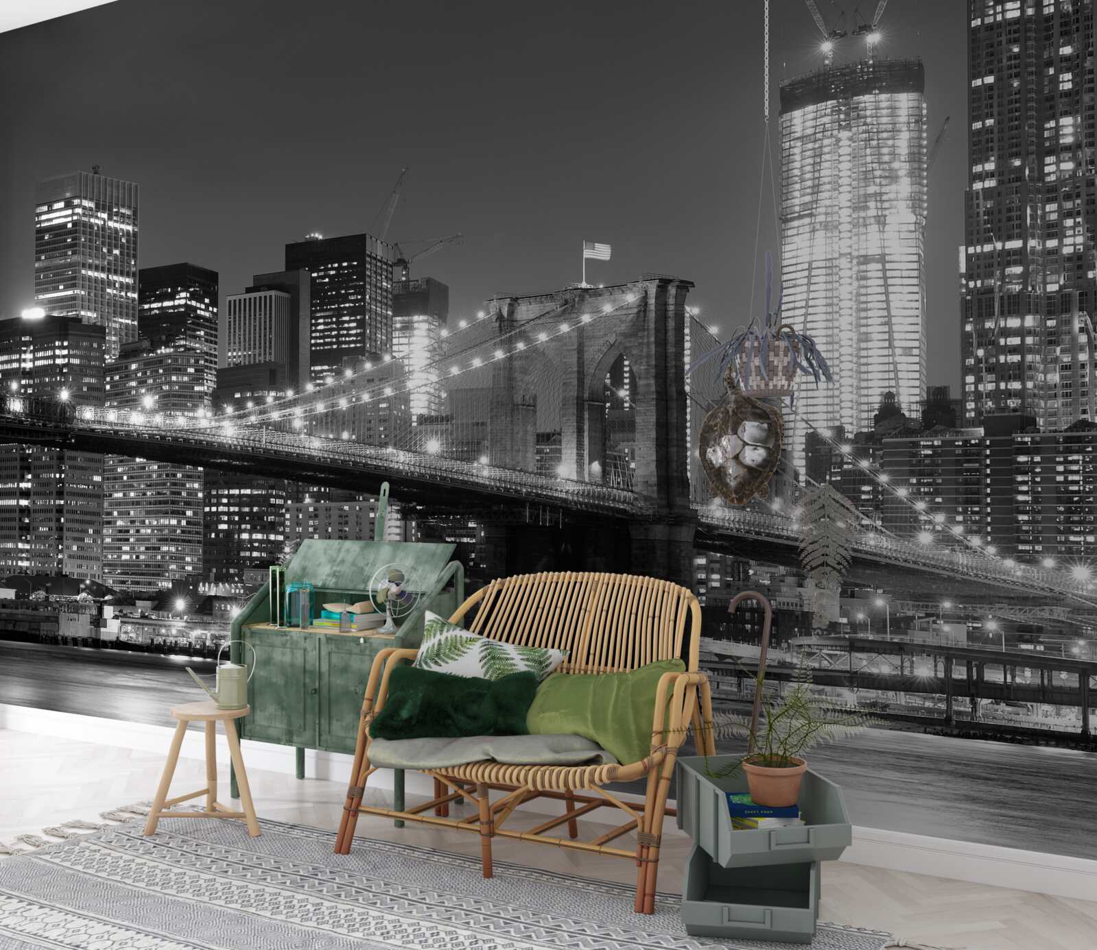 Fototapeta Brooklynský most v čiernej a bielej farbe