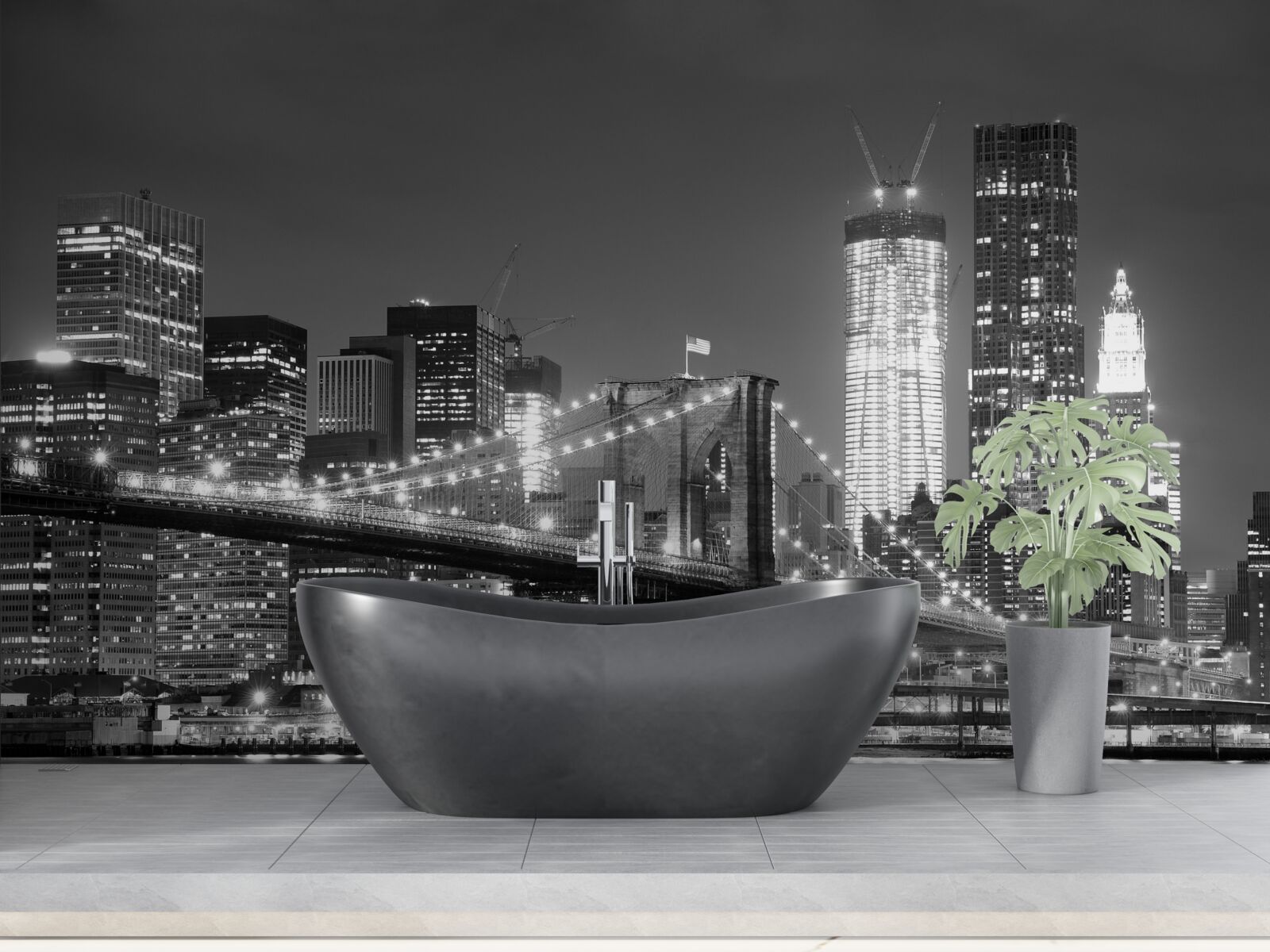 Fototapeta Brooklynský most v čiernej a bielej farbe