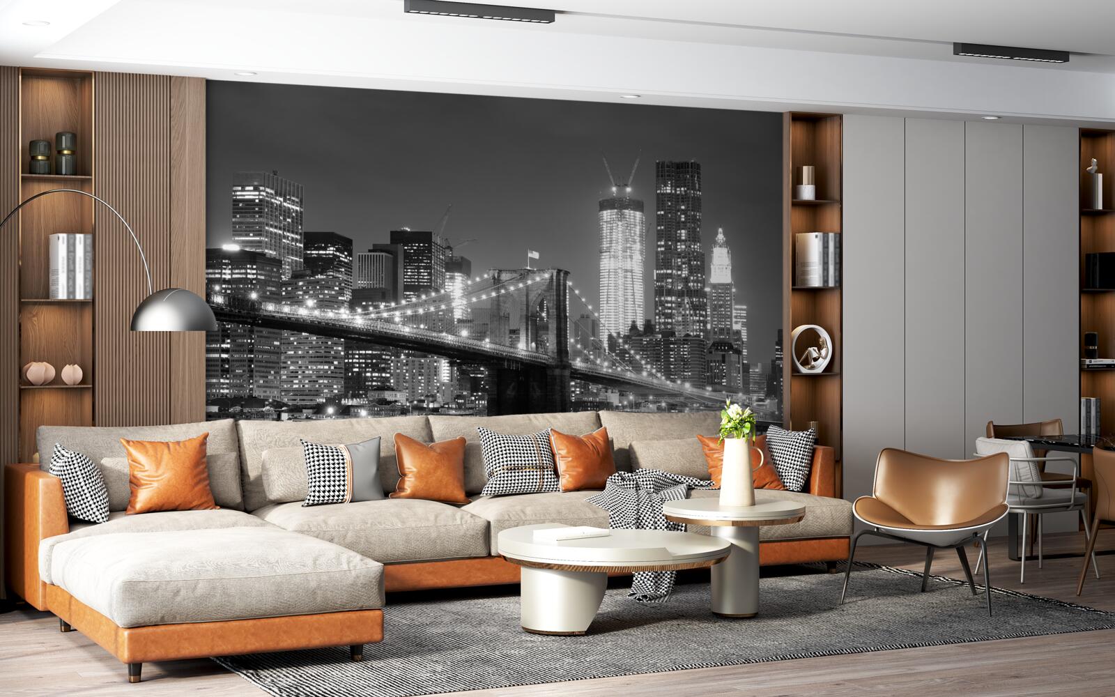 Fototapeta Brooklynský most v čiernej a bielej farbe