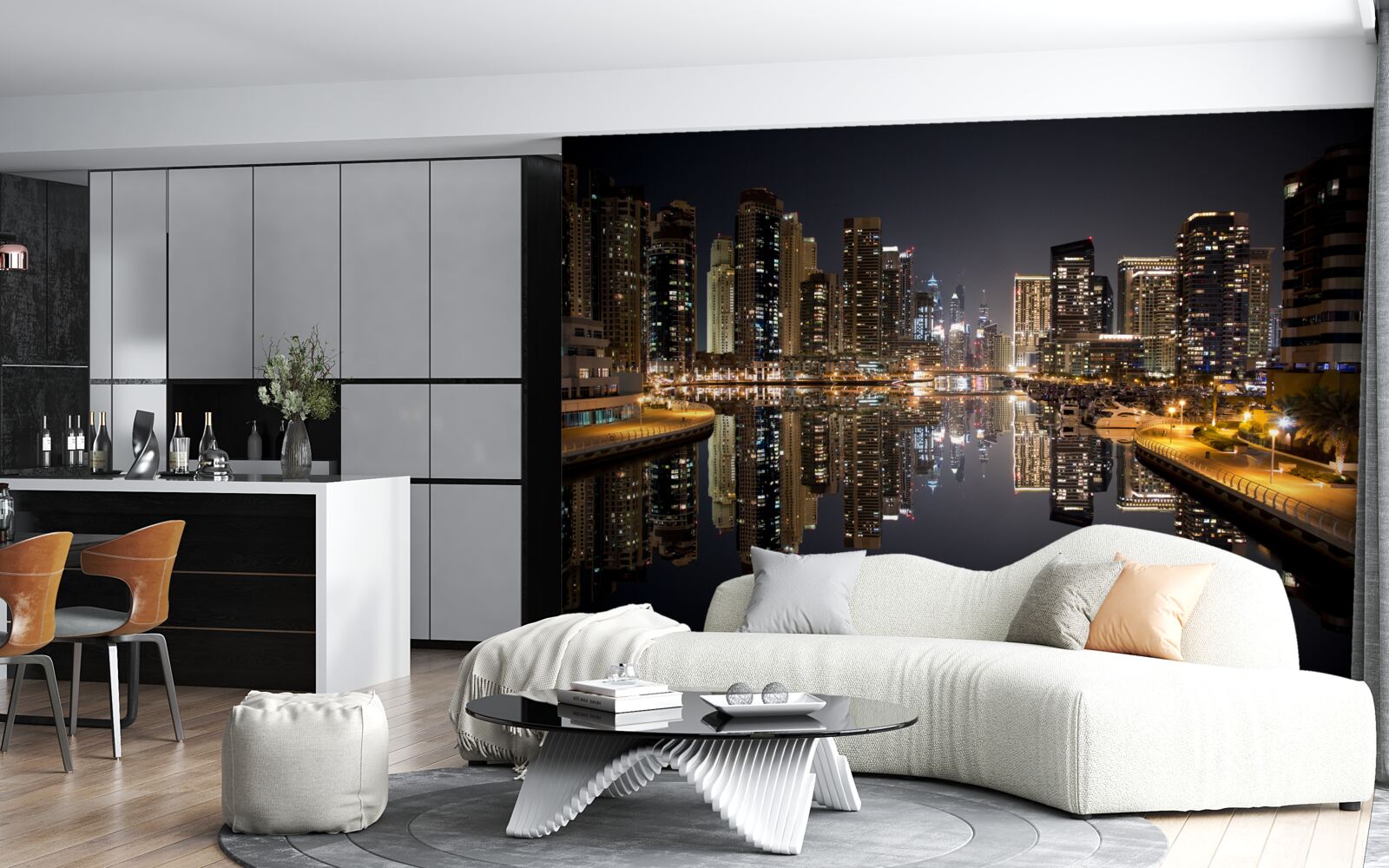 Fototapeta odraz mrakodrapov vo vode