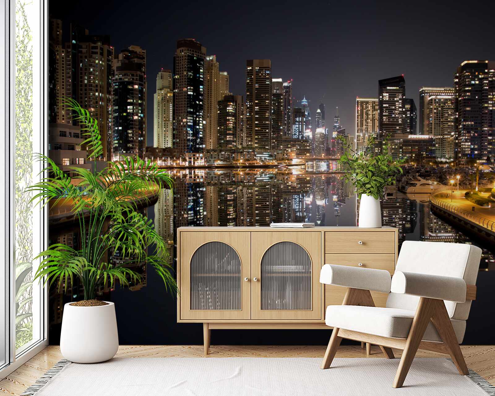 Fototapeta odraz mrakodrapov vo vode