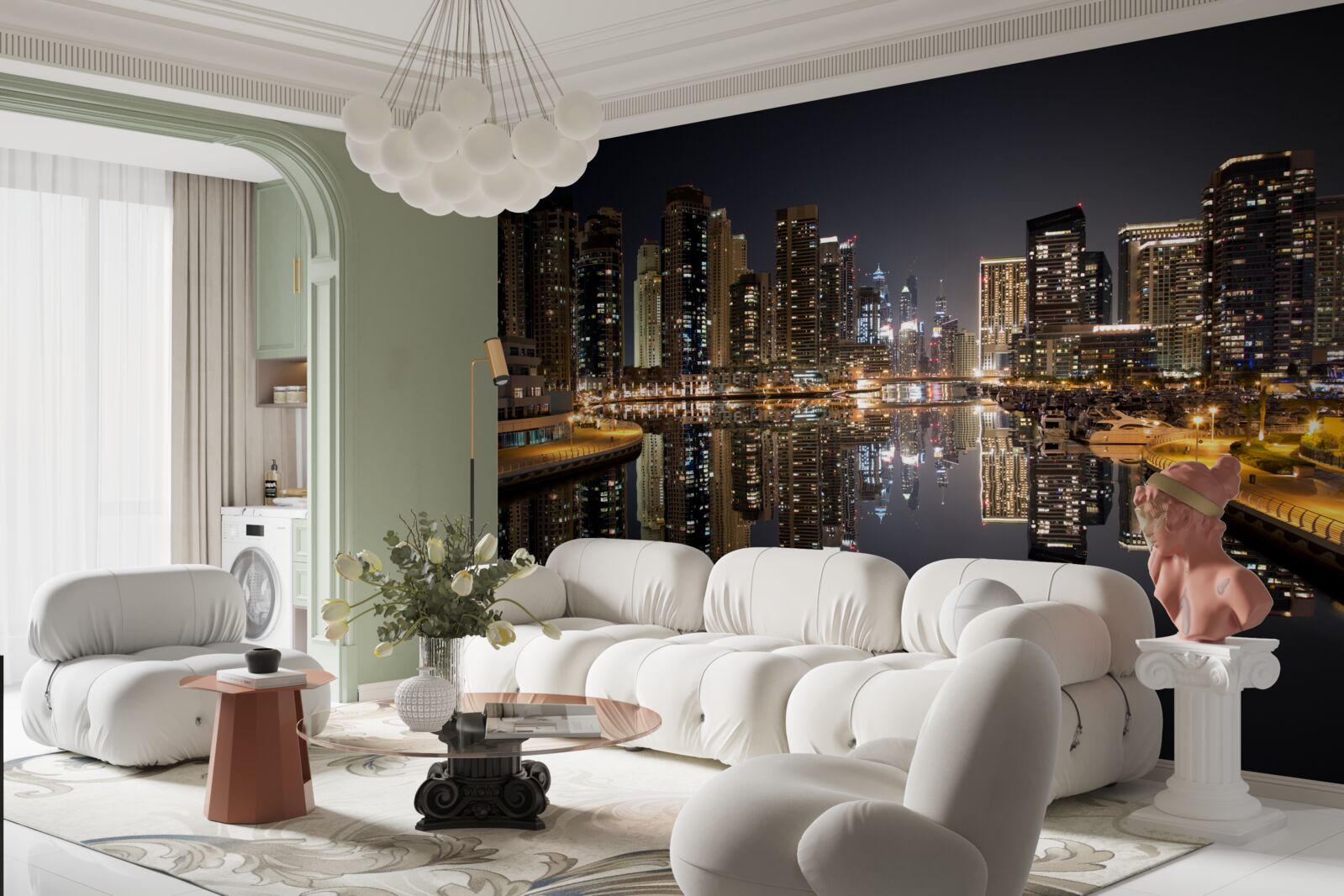 Fototapeta odraz mrakodrapov vo vode