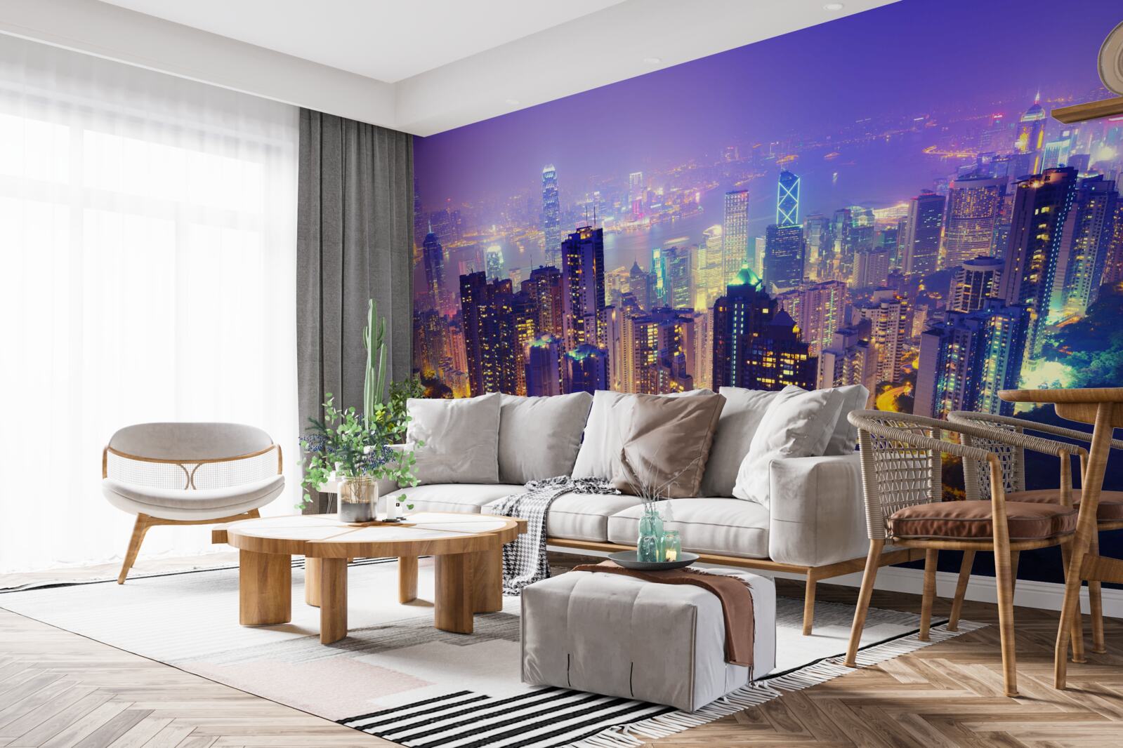 Fototapeta Hong Kong má v noci úžasnú panorámu