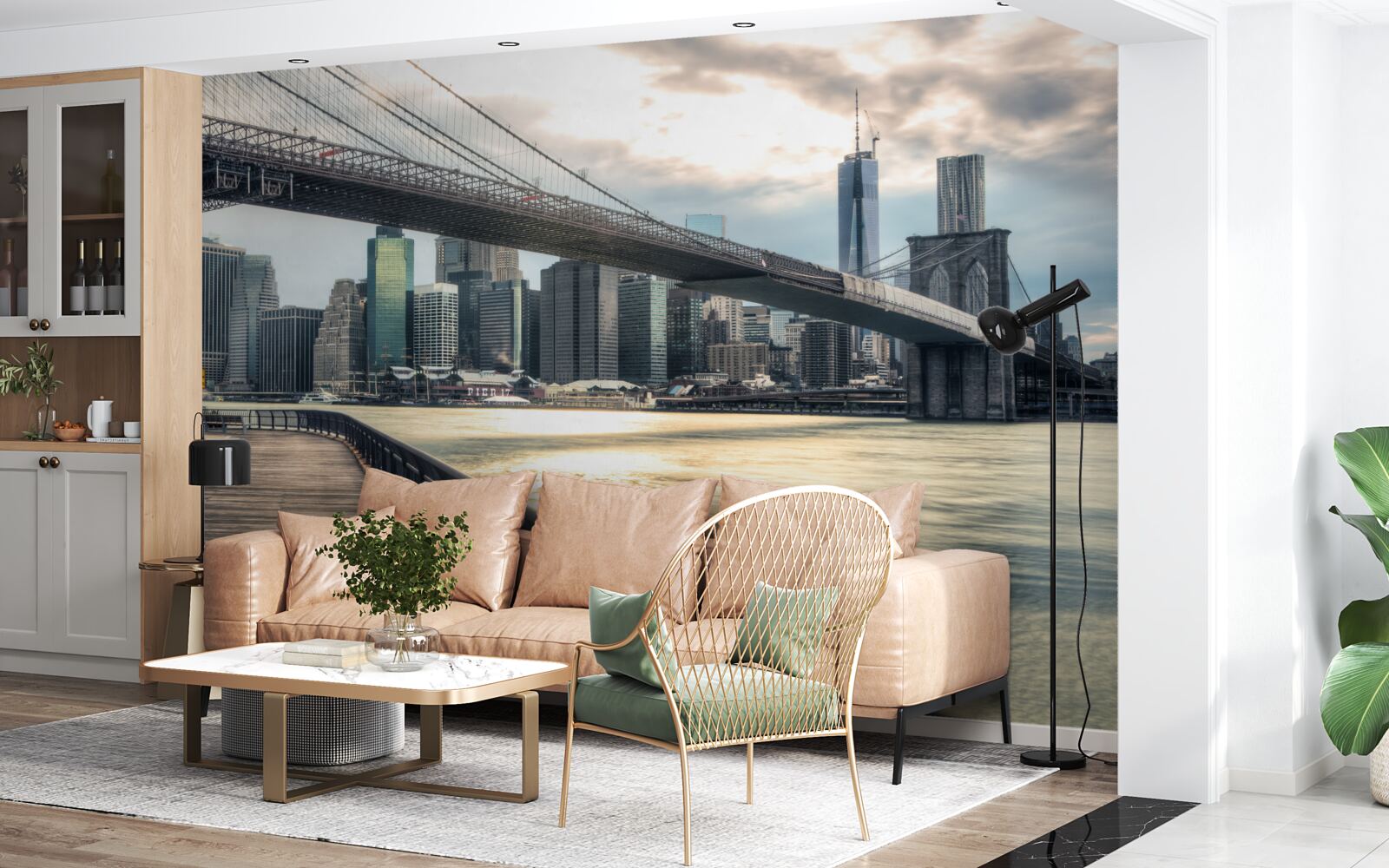 Fototapeta promenáda pod Brooklynským mostom