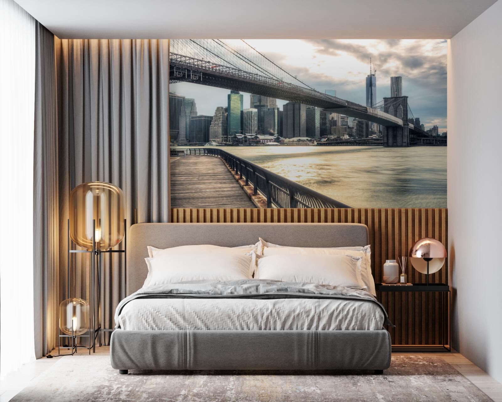 Fototapeta promenáda pod Brooklynským mostom