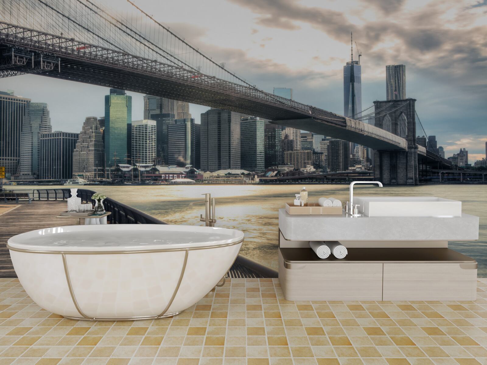 Fototapeta promenáda pod Brooklynským mostom