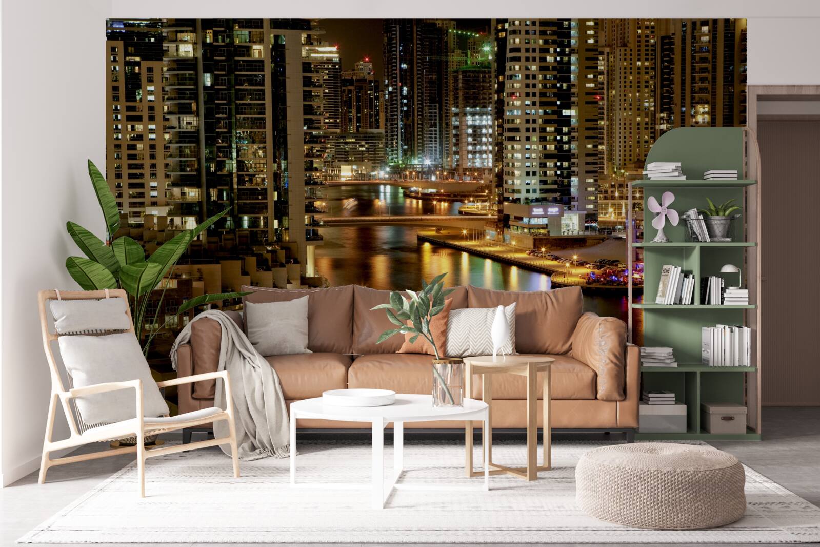 Fototapeta nočné mólo s člnmi