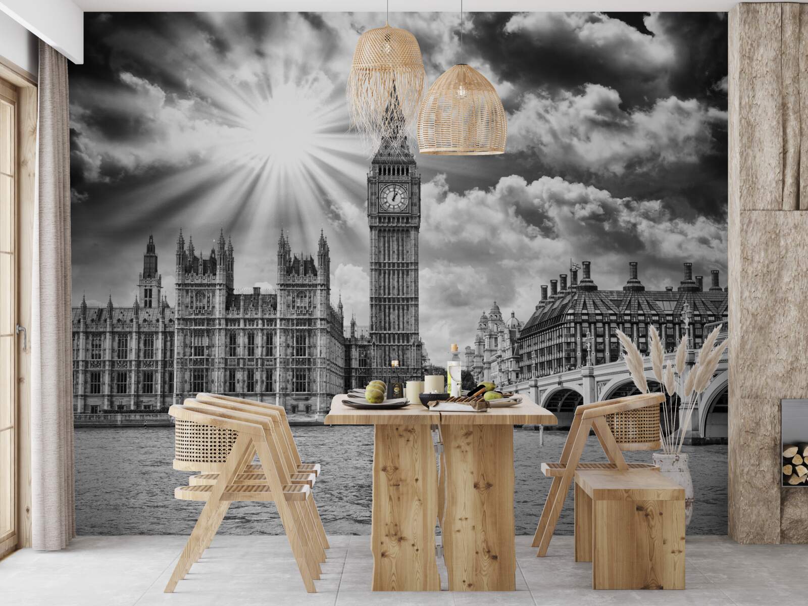 Fototapeta Londýn namaľovaný čiernobielo s Big Benom