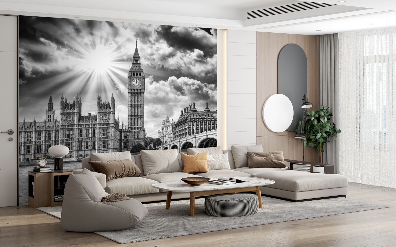 Fototapeta Londýn namaľovaný čiernobielo s Big Benom