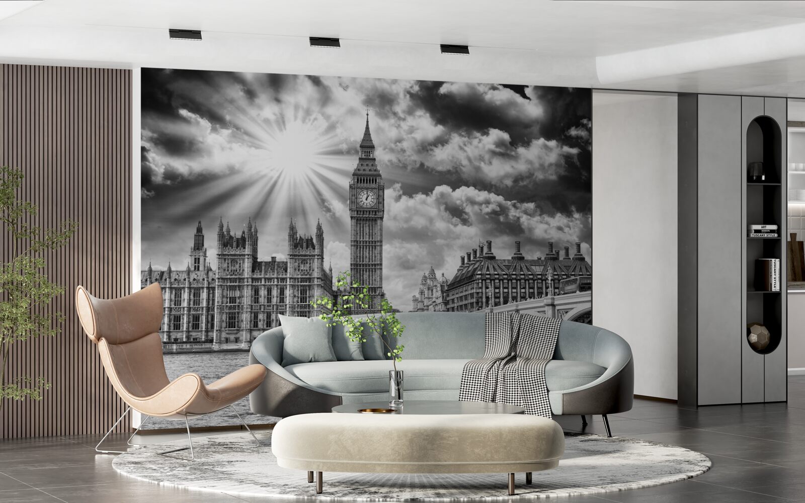 Fototapeta Londýn namaľovaný čiernobielo s Big Benom