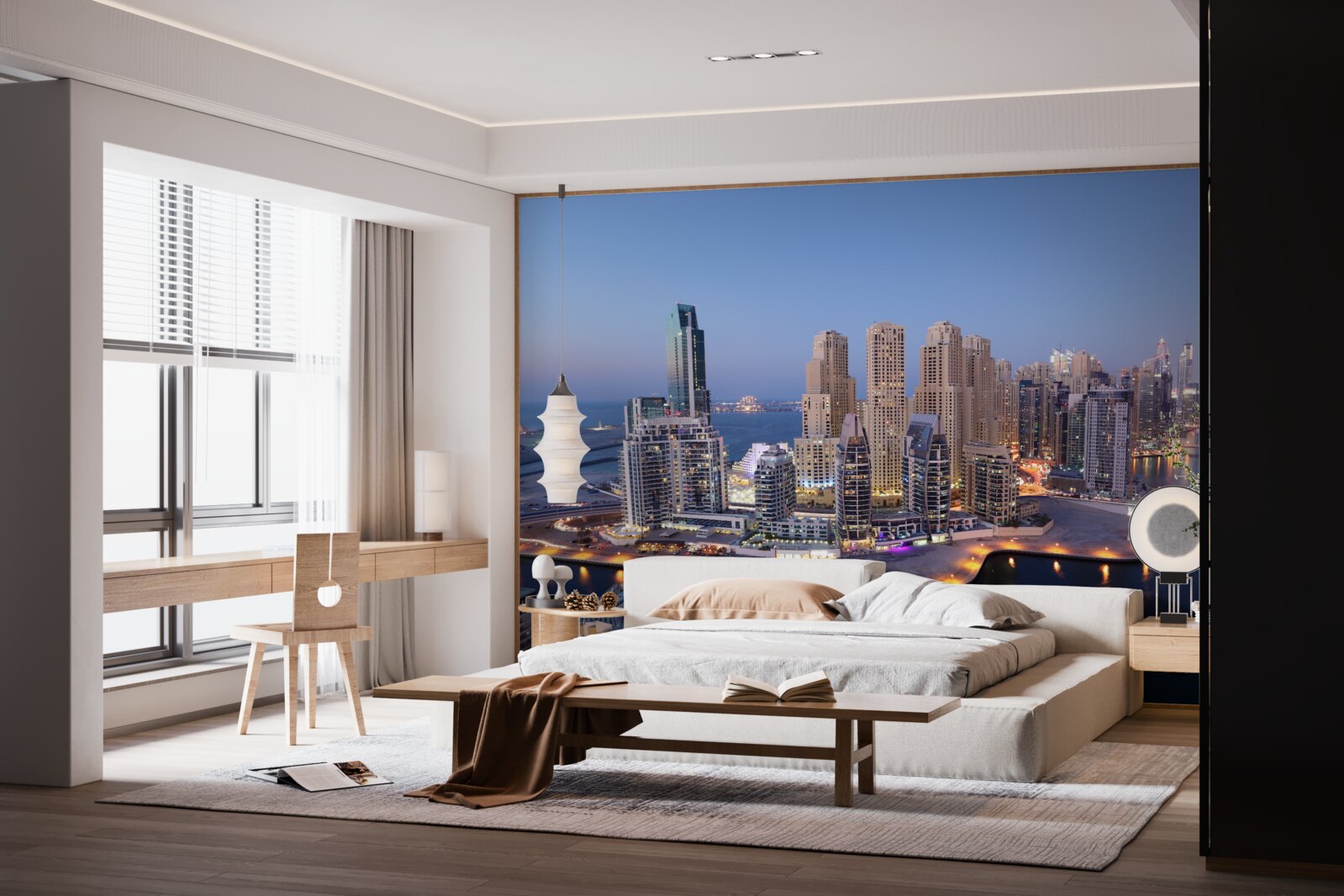 Fototapeta západ slnka nad Dubajom