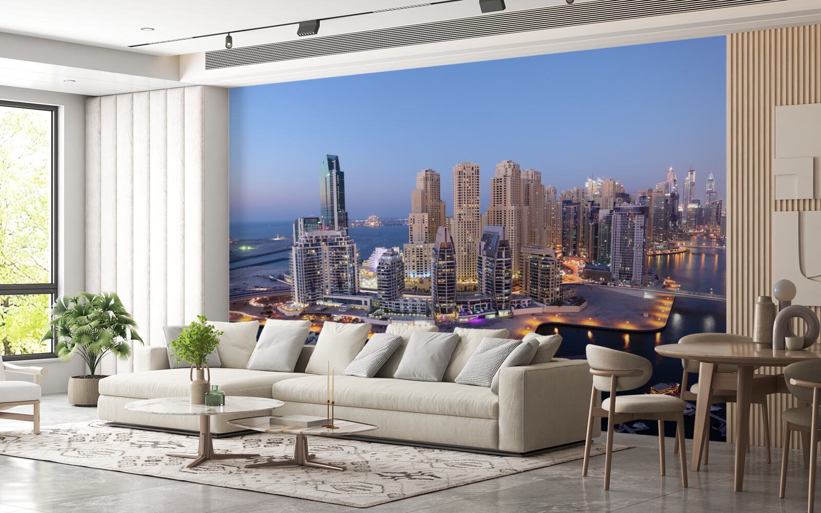 Fototapeta západ slnka nad Dubajom