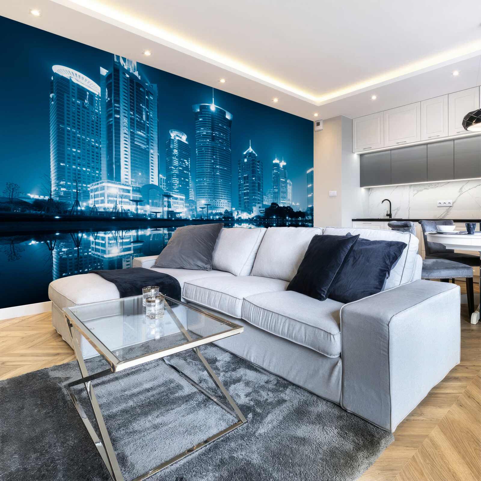 Fototapeta nočný šanghaj vo svetle lampášov