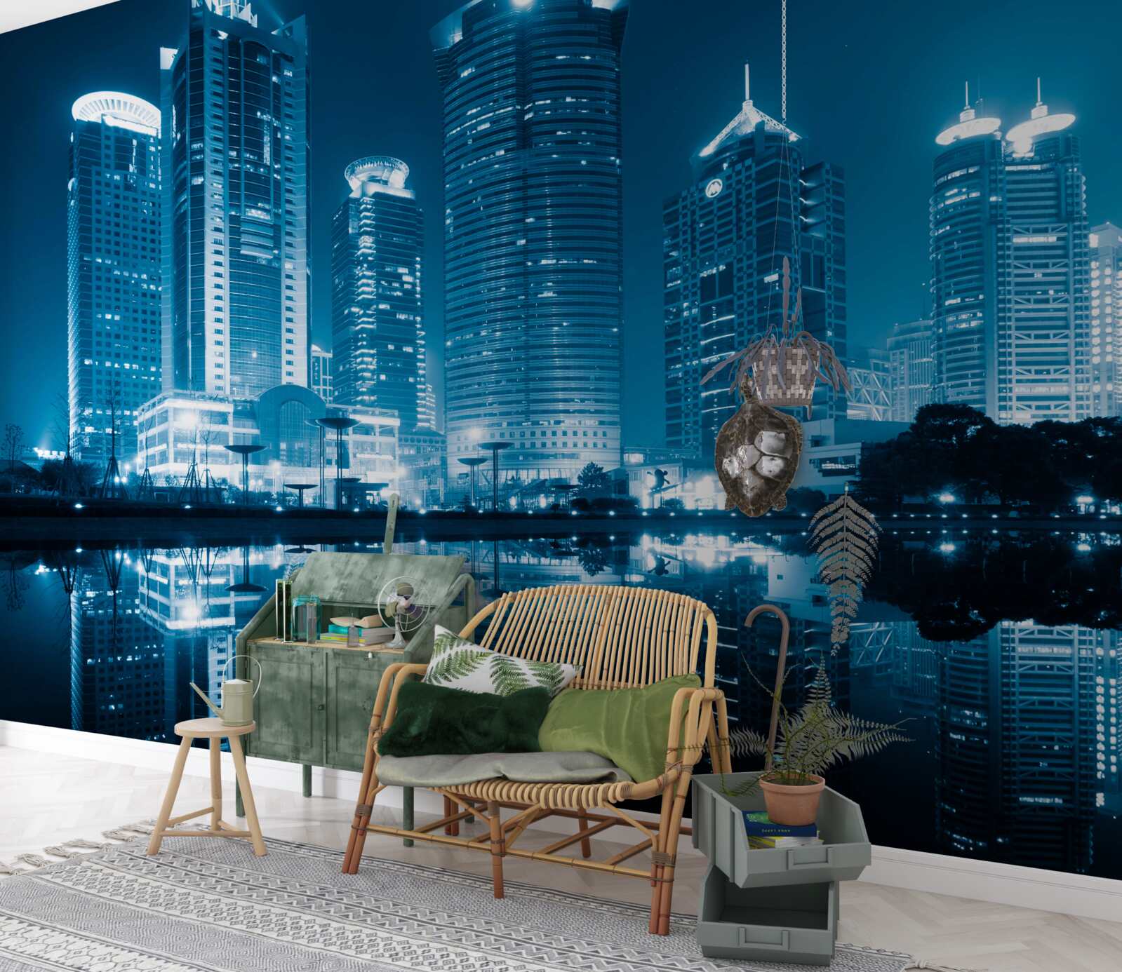 Fototapeta nočný šanghaj vo svetle lampášov