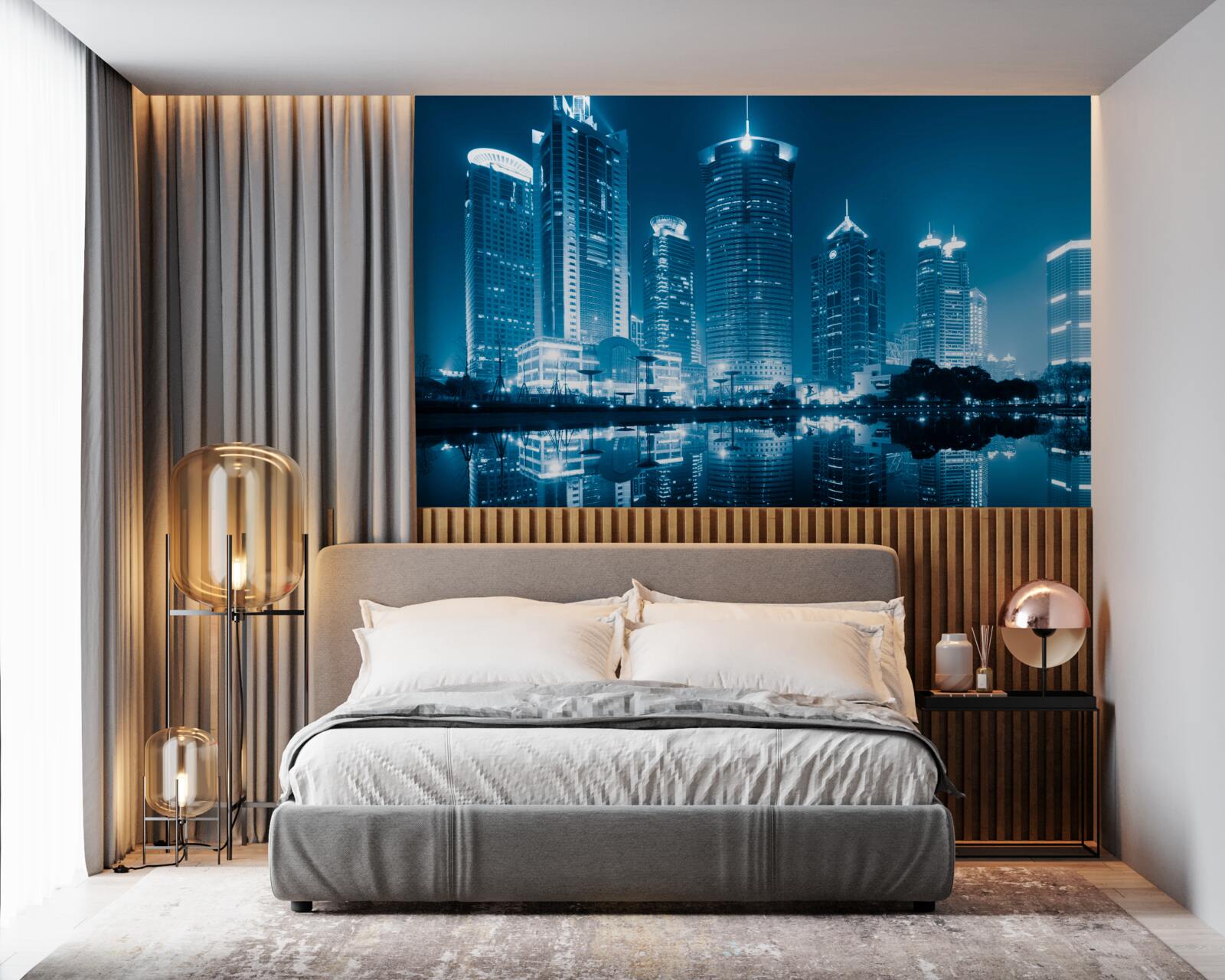 Fototapeta nočný šanghaj vo svetle lampášov