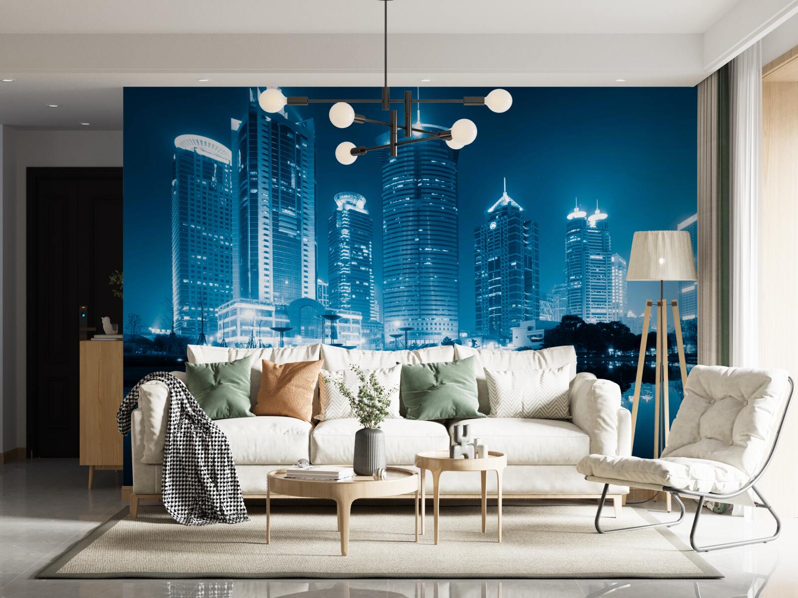 Fototapeta nočný šanghaj vo svetle lampášov