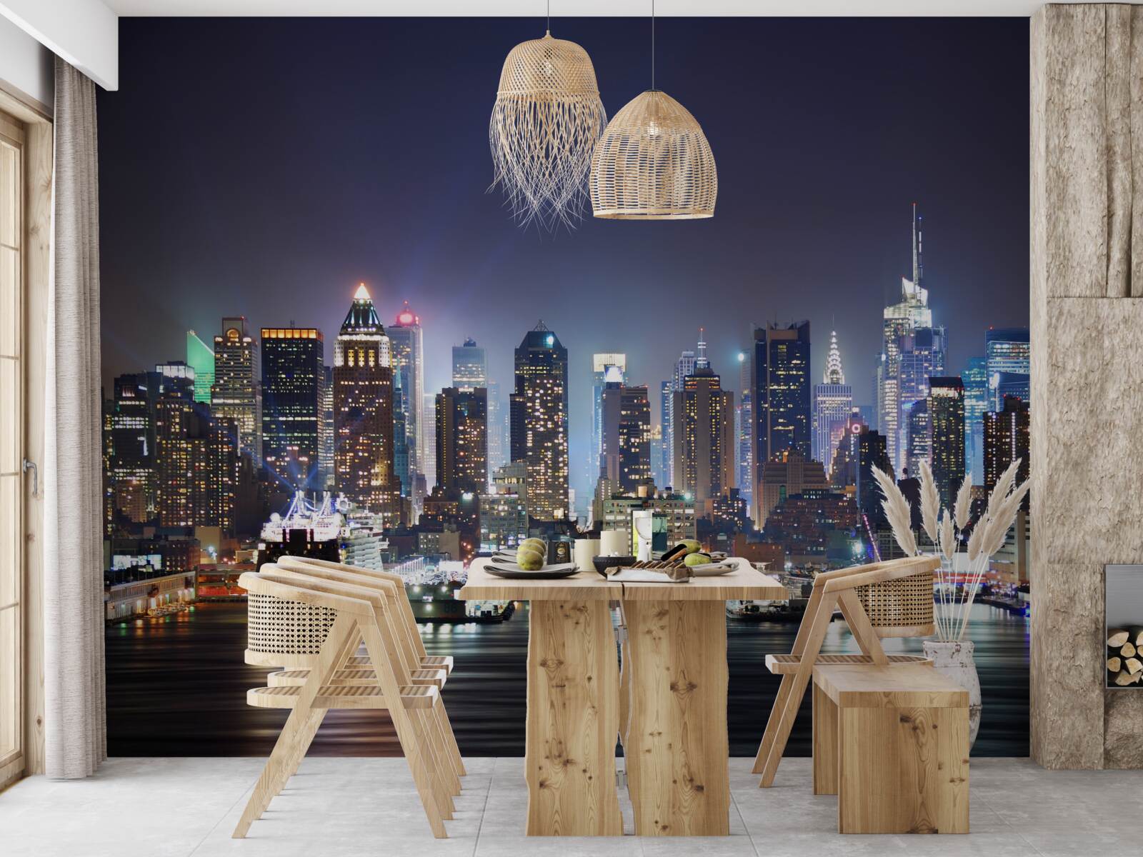 Fototapeta mrakodrapy veľkého mesta v noci