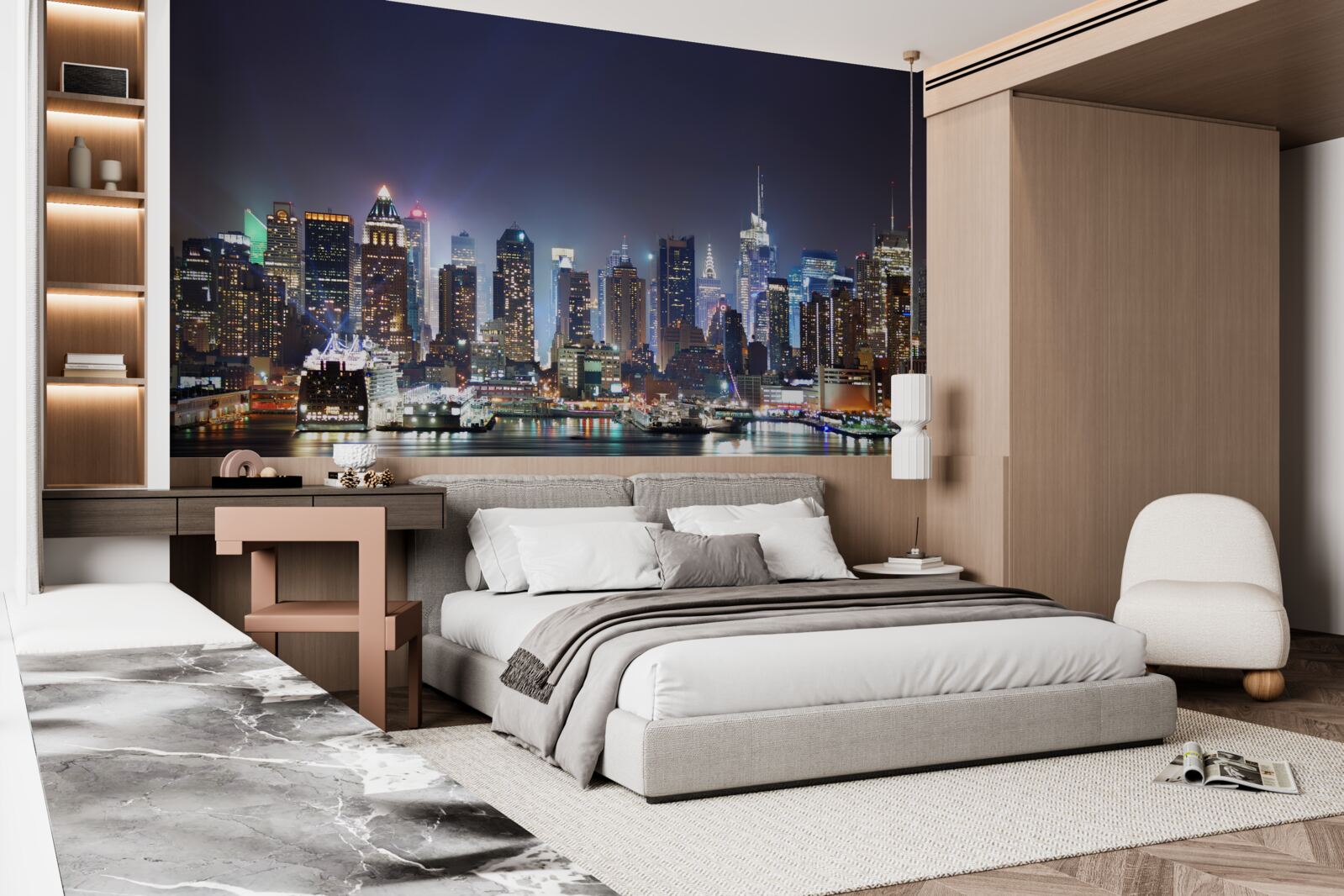 Fototapeta mrakodrapy veľkého mesta v noci