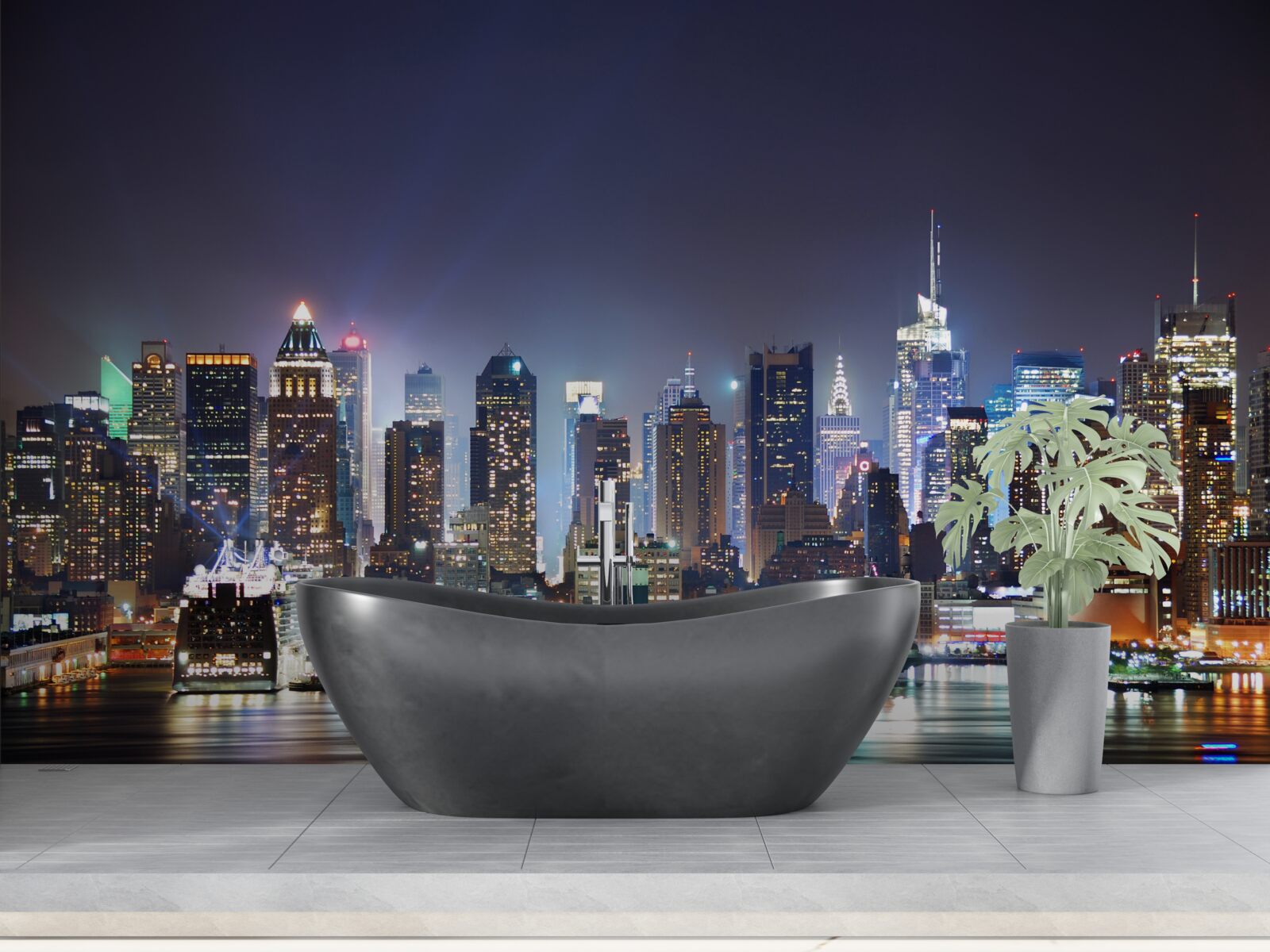 Fototapeta mrakodrapy veľkého mesta v noci