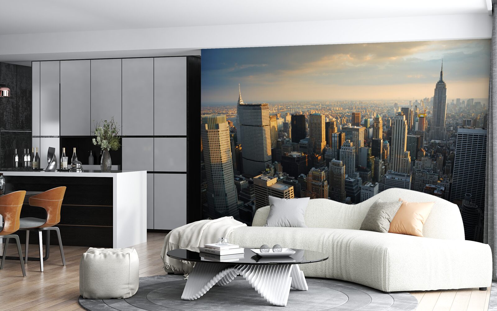 Fototapeta mrakodrapy v New Yorku pri zrode dňa