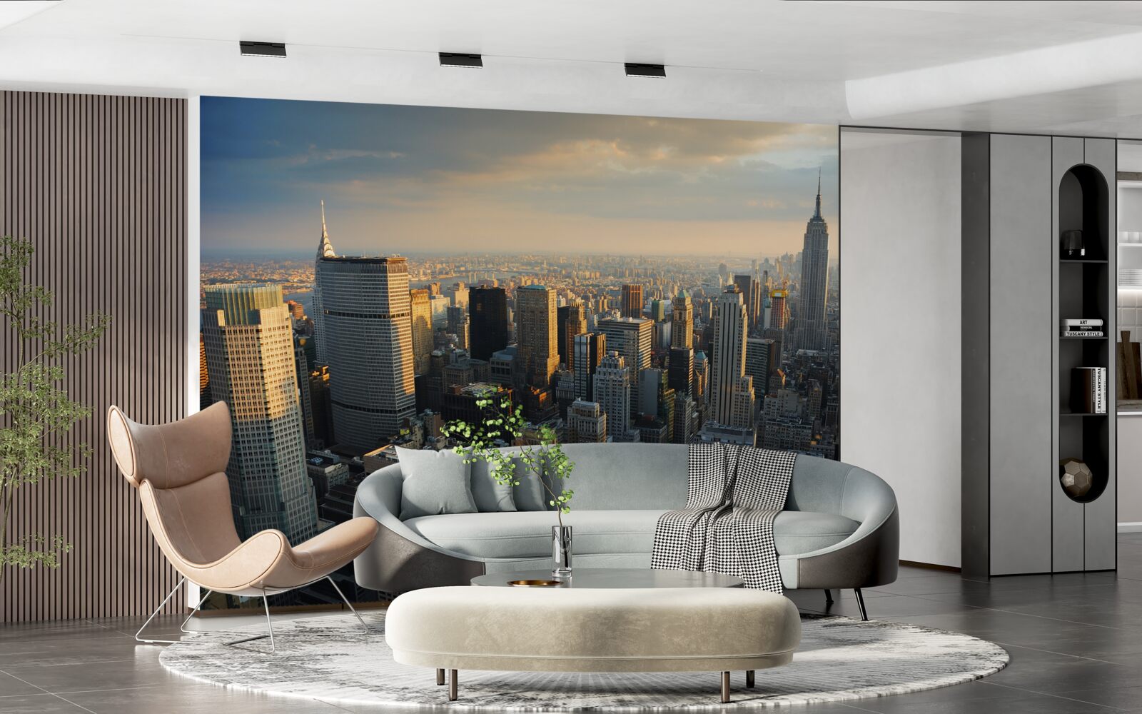 Fototapeta mrakodrapy v New Yorku pri zrode dňa