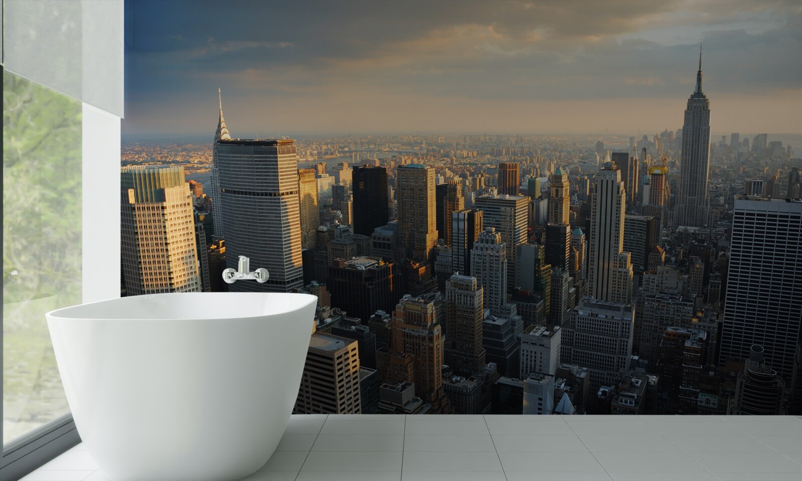 Fototapeta mrakodrapy v New Yorku pri zrode dňa