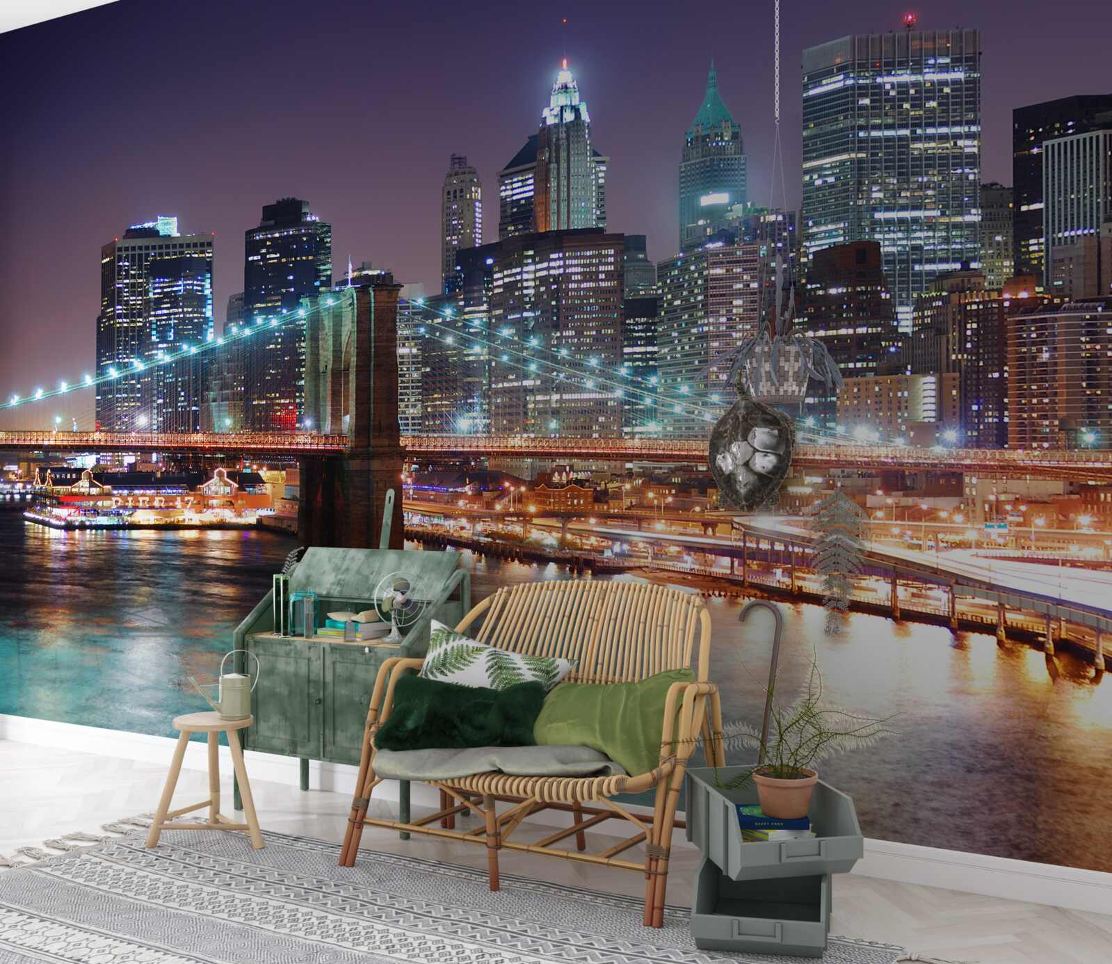 Fototapeta Brooklynský most v nočnej panoráme