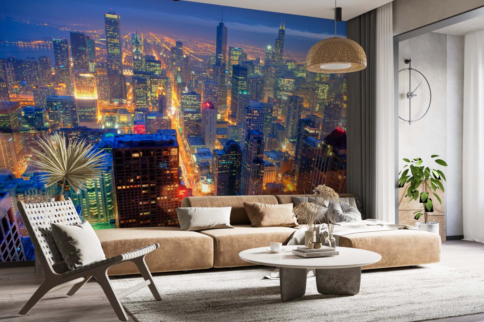 Fototapeta Svetlá mesta Chicago osvetľujú ulice