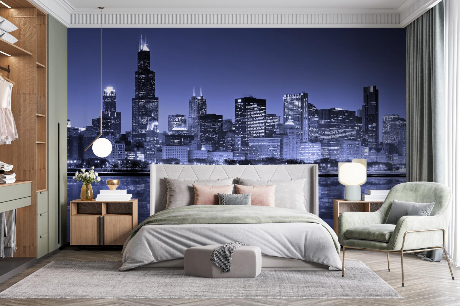 Fototapeta nočný pohľad na chicago