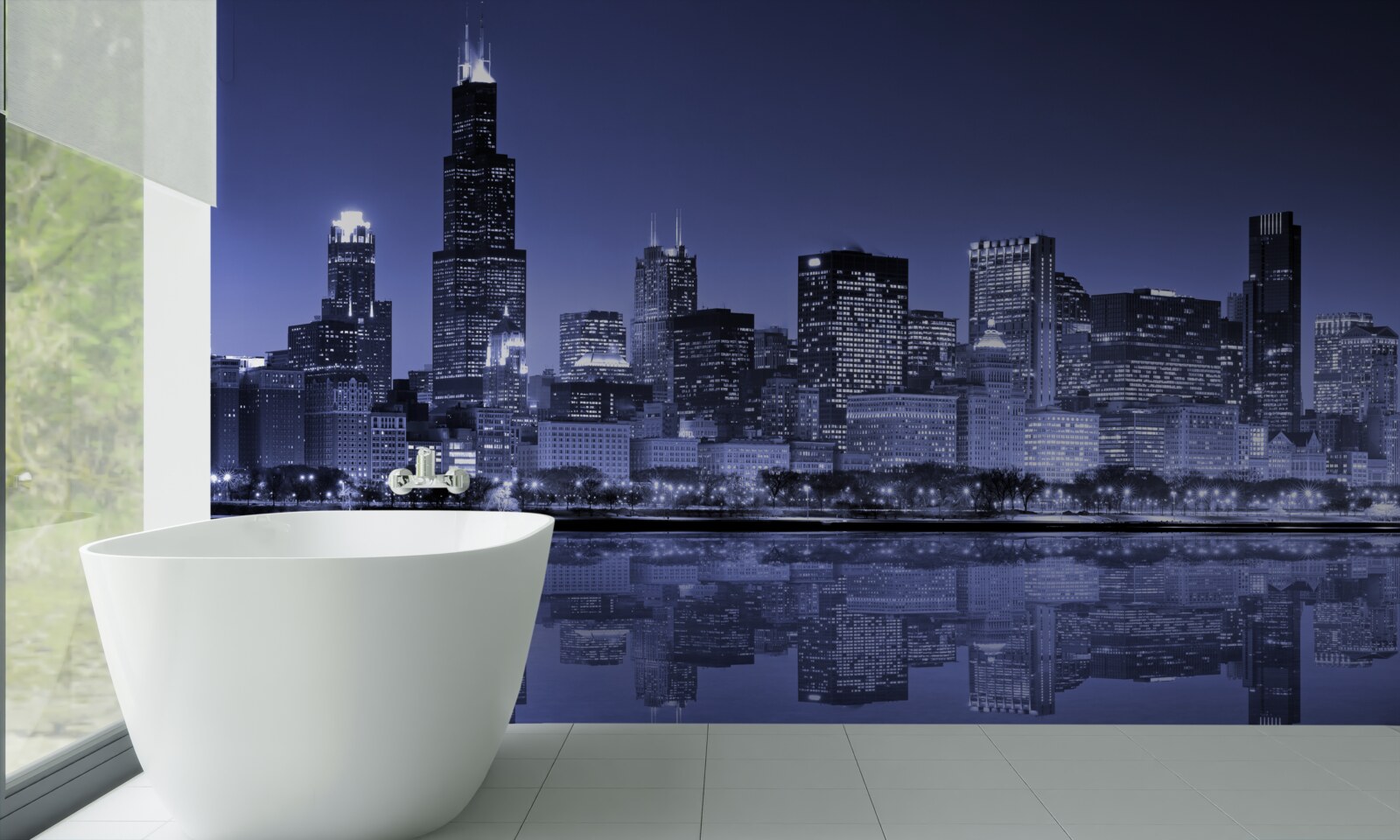 Fototapeta nočný pohľad na chicago