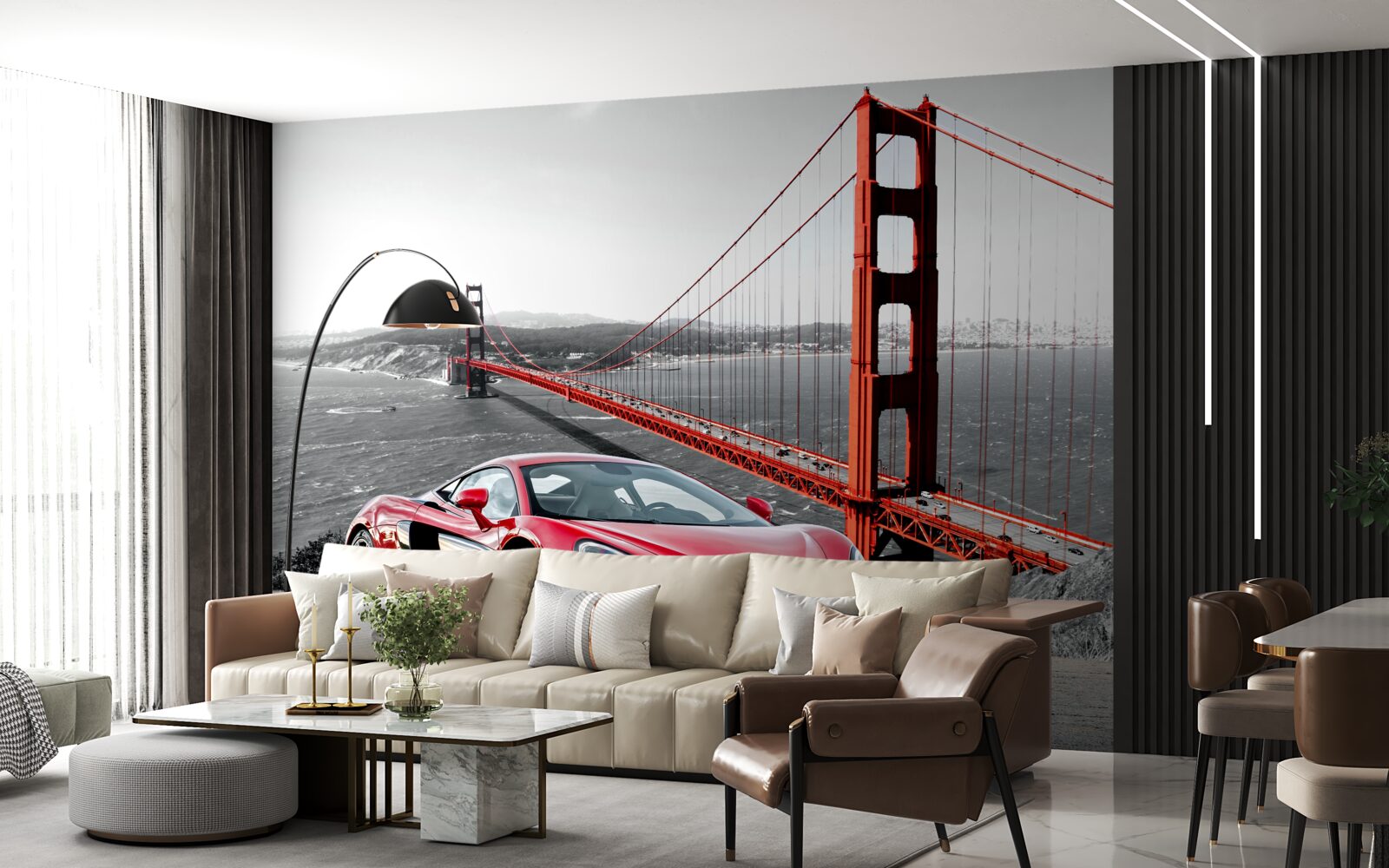 Fototapeta most v pozadí s McLarenom